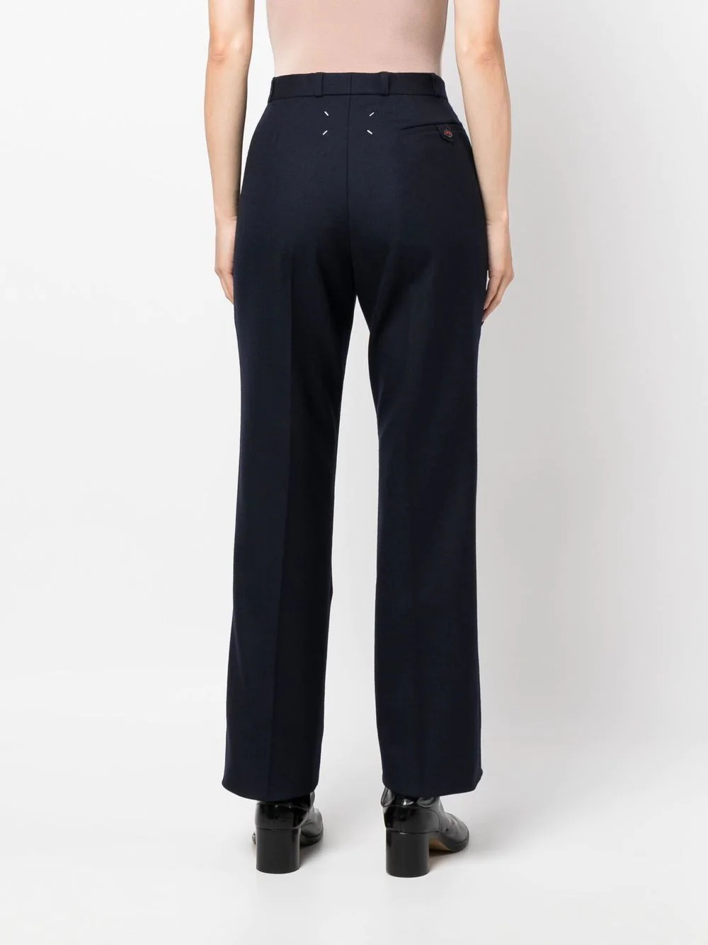 four-stitch wool trousers - 4
