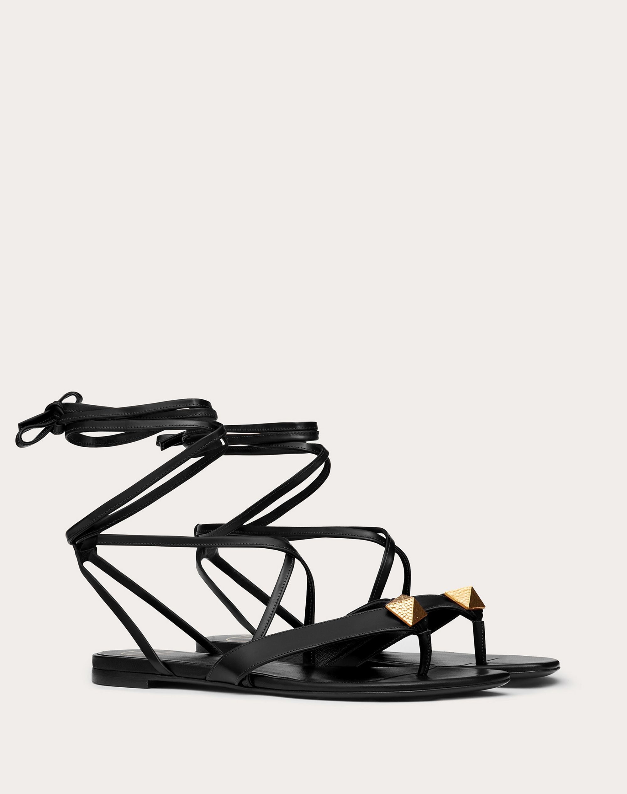 Roman Stud Flat Flip Flop Sandal in calfskin - 2