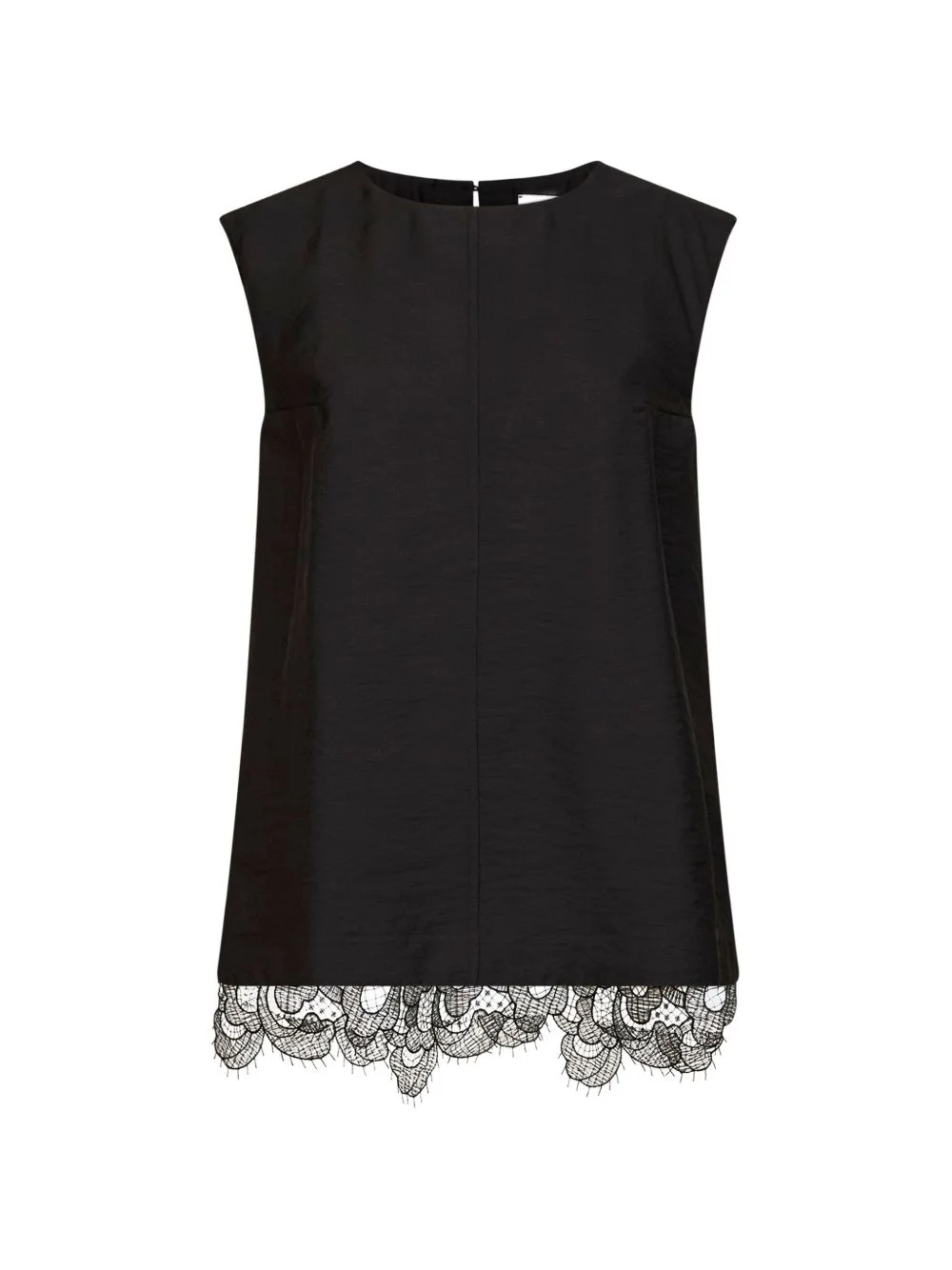 scalloped lace-insert blouse - 1