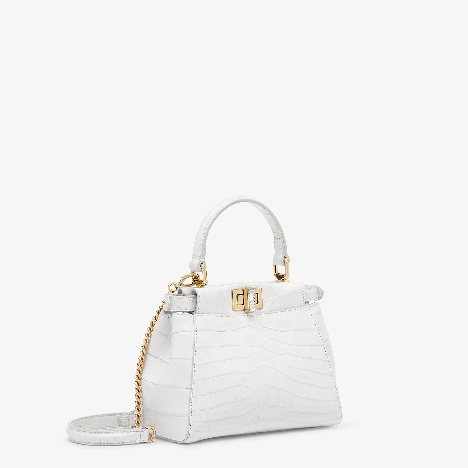 Mini-bag in white crocodile - 2