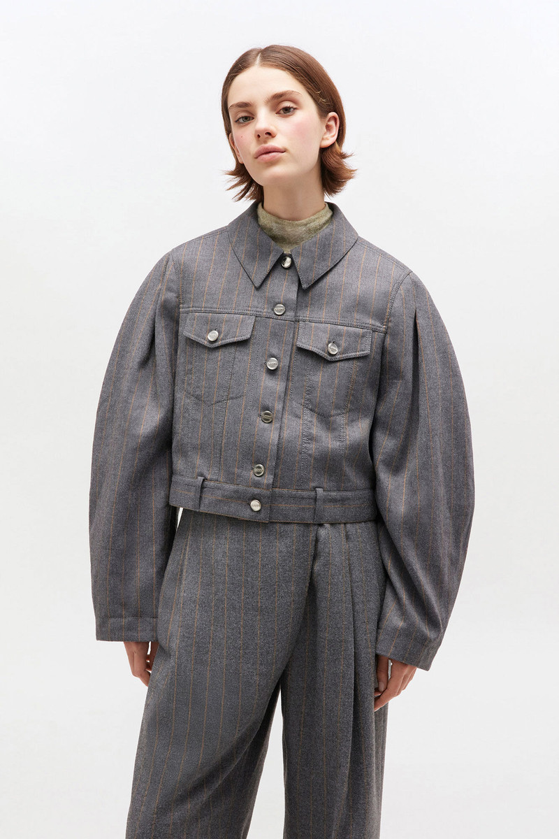 GANNI GREY STRIPE JACKET outlook