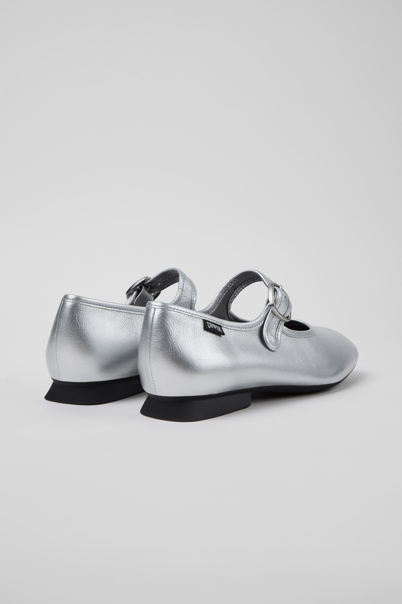 CAMPERLAB Gray Leather Ballerinas for Women. outlook