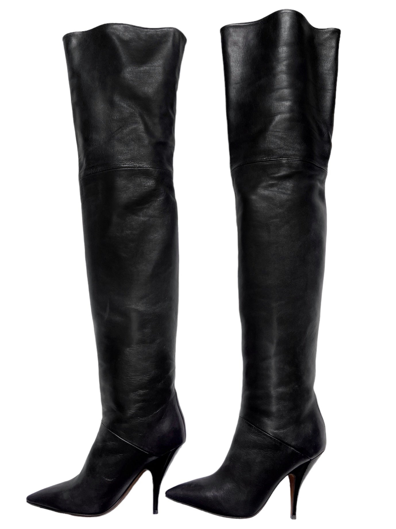 Céline - Céline Phoebe Philo Thigh High Leather Heels Boots 36.5 - 3