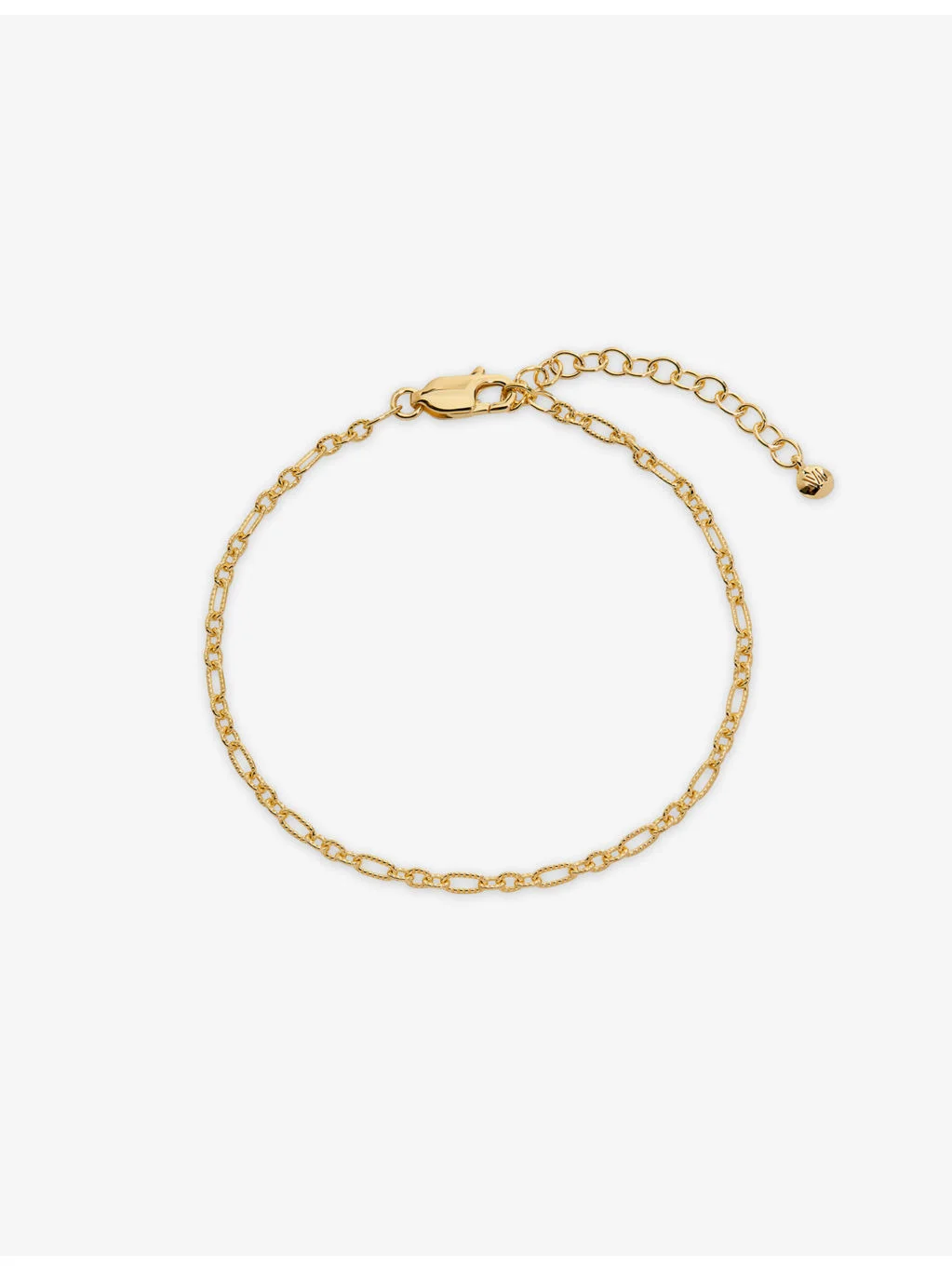 Textured Link Chain 18ct Gold Vermeil Bracelet - 1