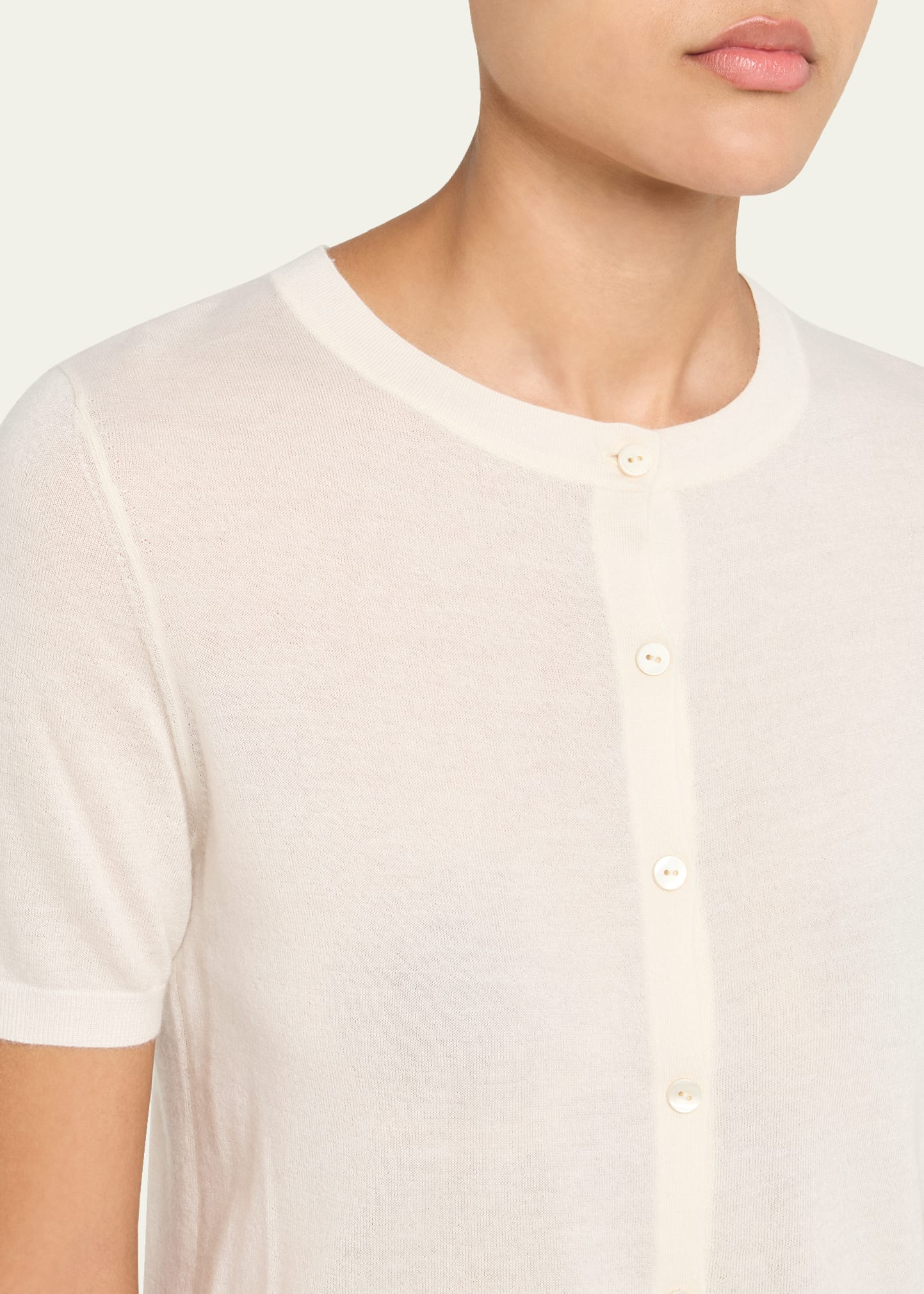 Charlotte Short-Sleeve Cashmere Cardigan - 5