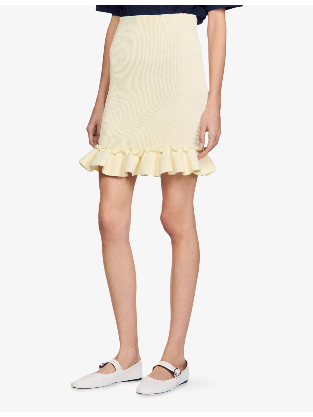 Ruffle-Trim Knitted Mini Skirt - 3