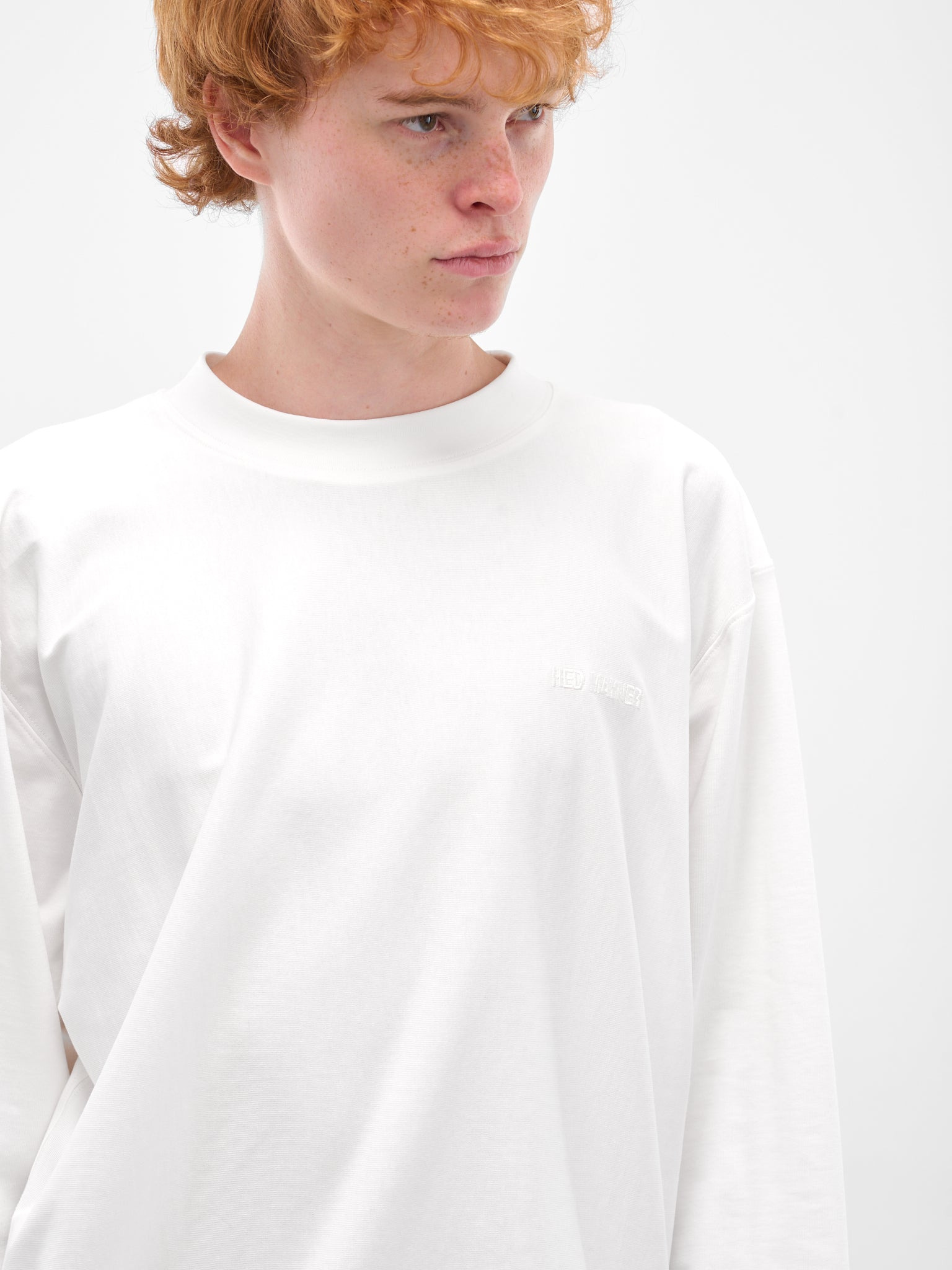 White Oversized Embroidered Long Sleeve - 4