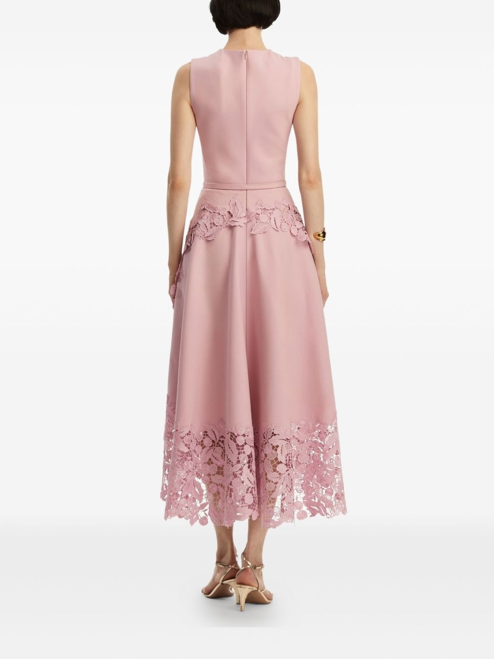 Cherry Guipure Lace midi dress - 4
