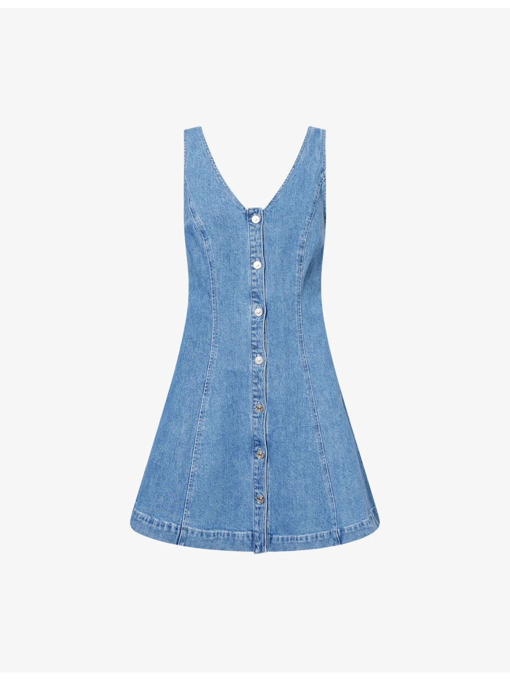 The Flouncy V-Neck Denim Mini Dress - 1