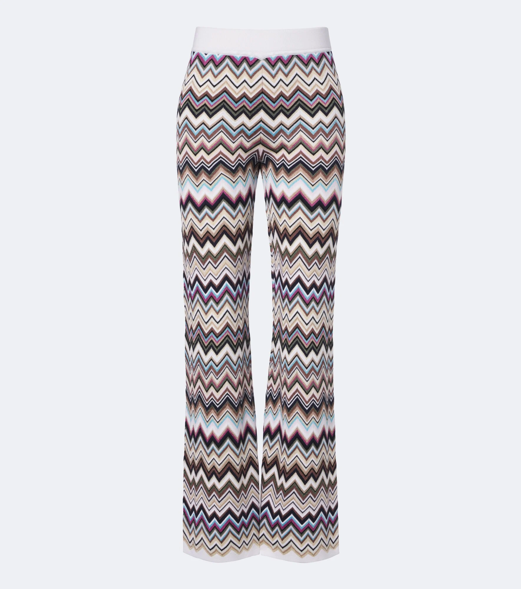 Zigzag knitted wide-leg pants - 1