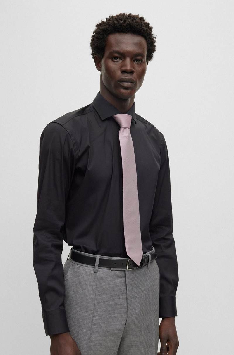 BOSS PURE-SILK TIE WITH JACQUARD-WOVEN MICRO PATTERN outlook