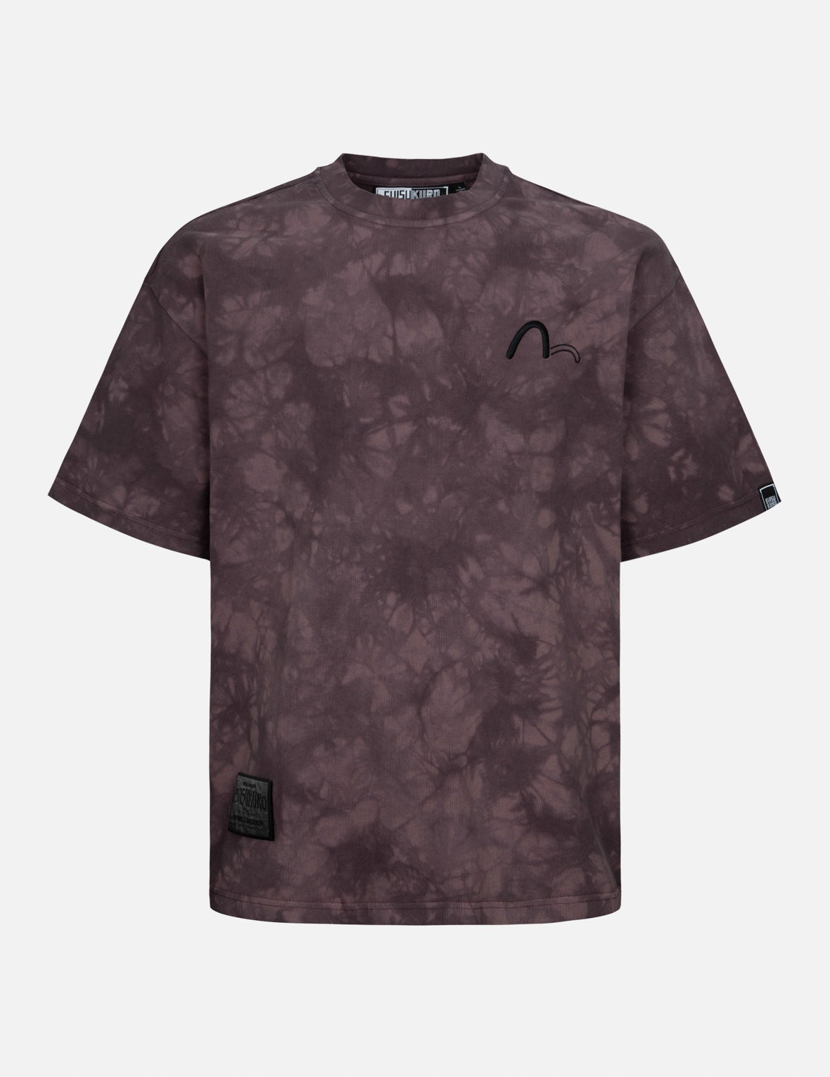 Tie-Dye with Seagull Embroidery Loose Fit T-Shirt - 1