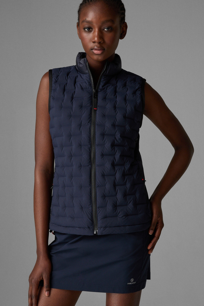 Fenja Lightweight down vest in Dark blue 2