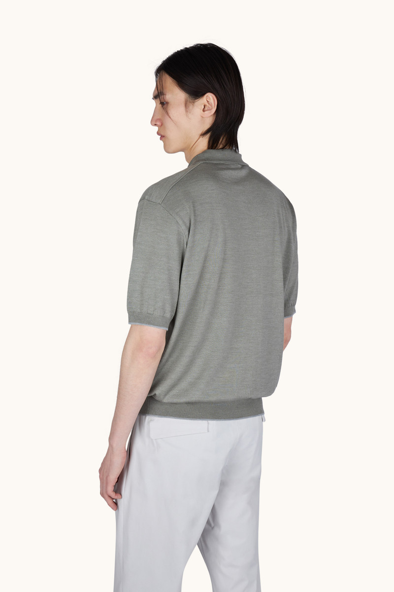 WOOL AND SILK POLO WITH SUEDE DETAILS 3