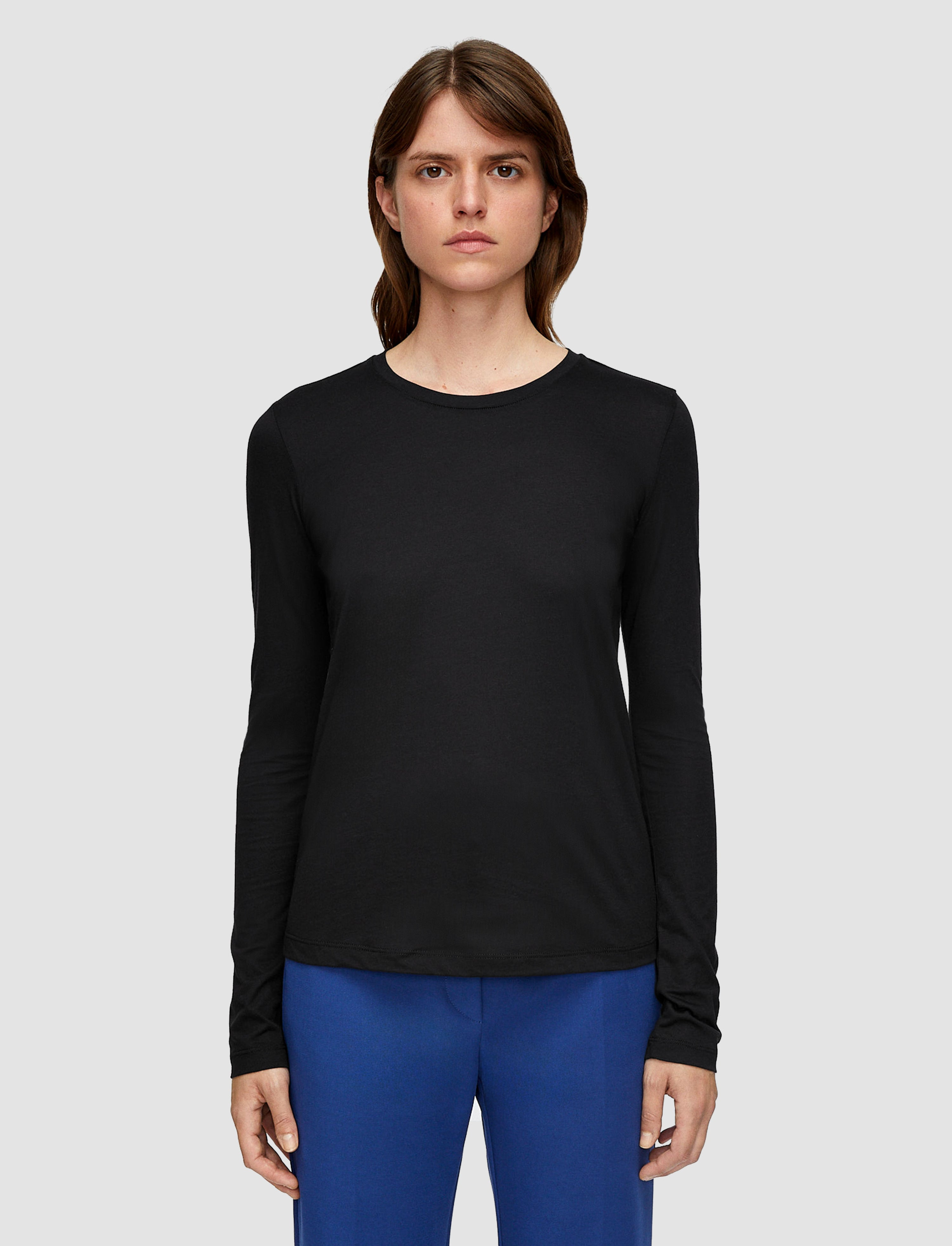 Cotton Silk Jersey Long Sleeve T-Shirt - 3