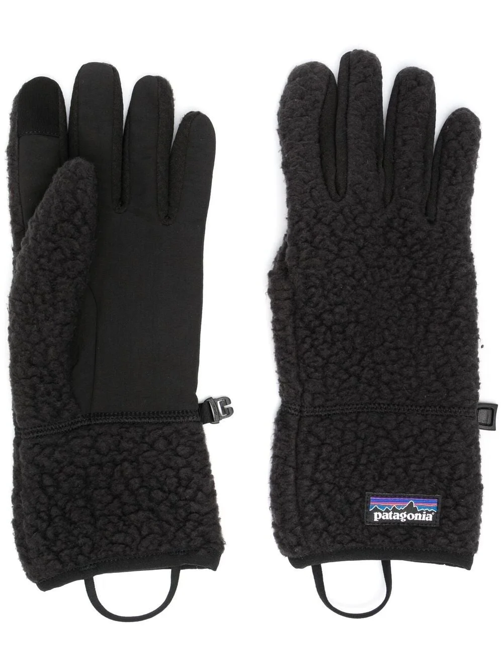 logo-patch fleece gloves - 1