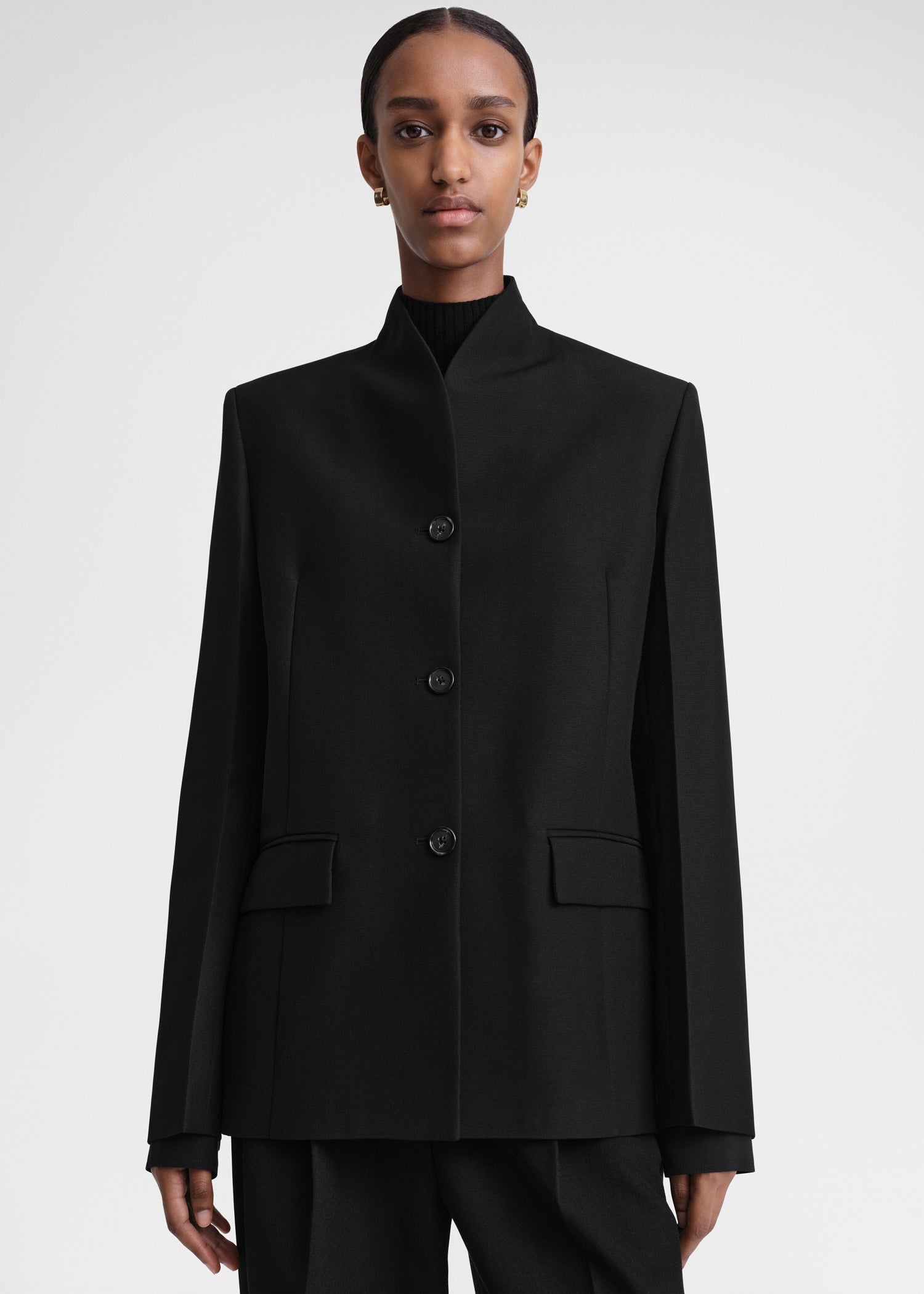 Overlay suit jacket black - 5