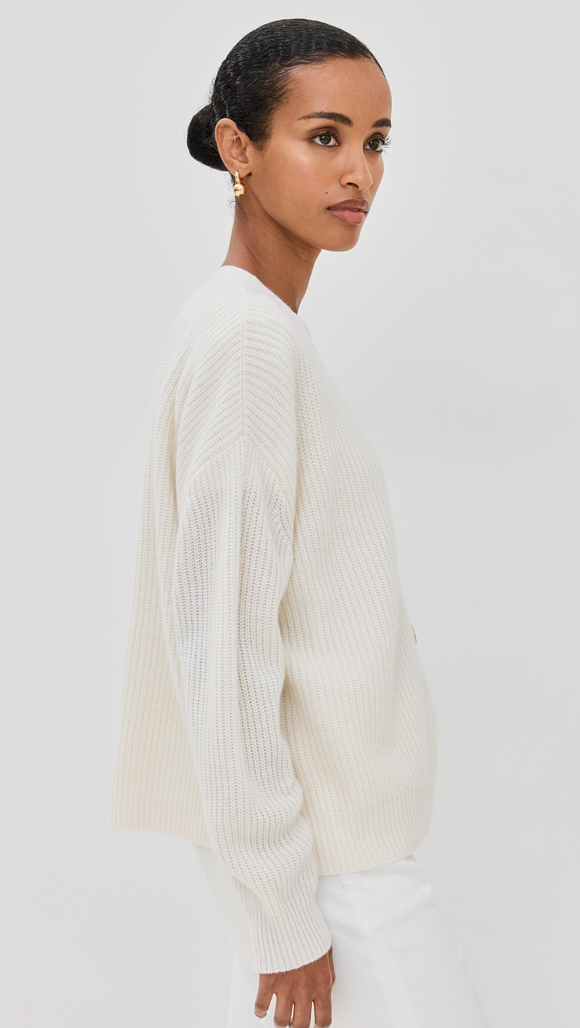Cropped Cashmere Cocoon Cardigan - 3