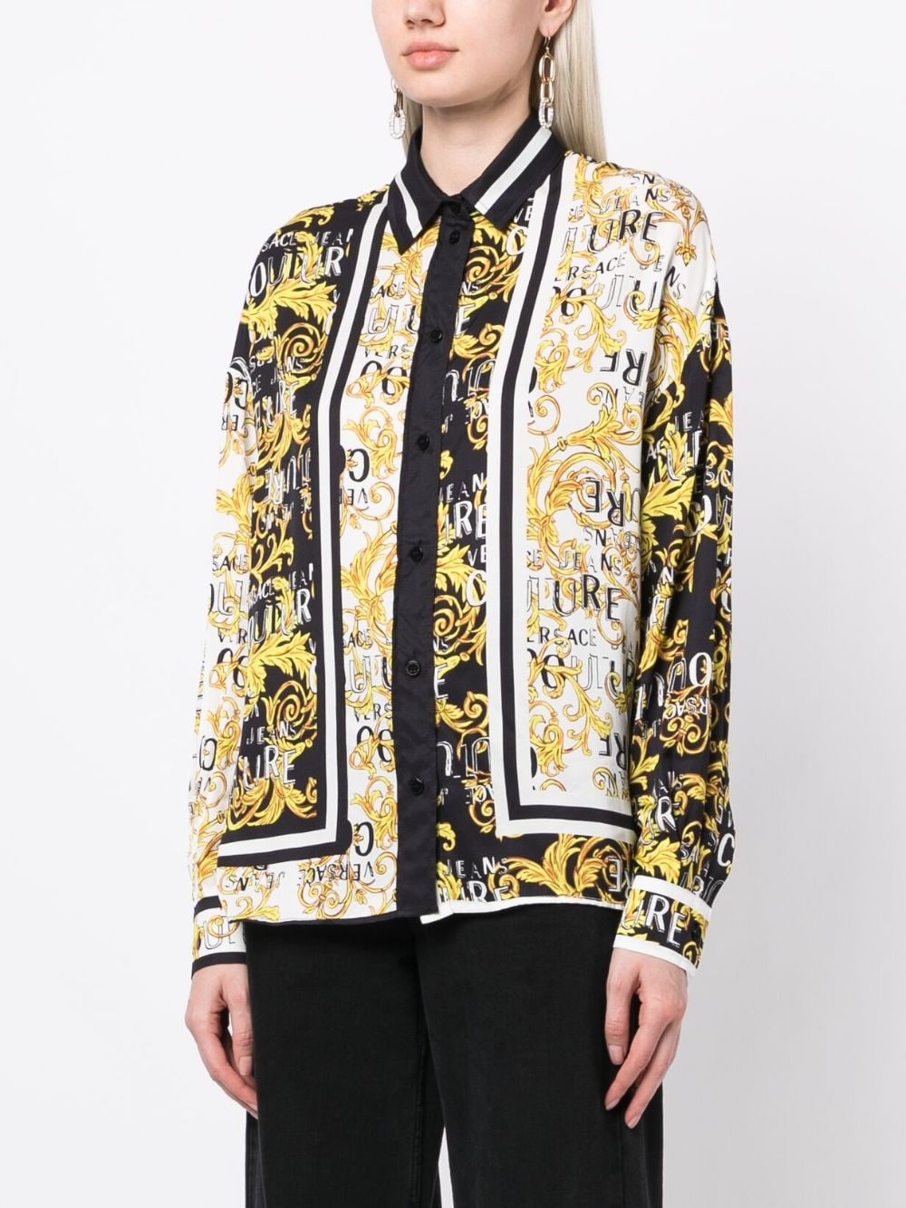 Barocco-print long-sleeve shirt - 3