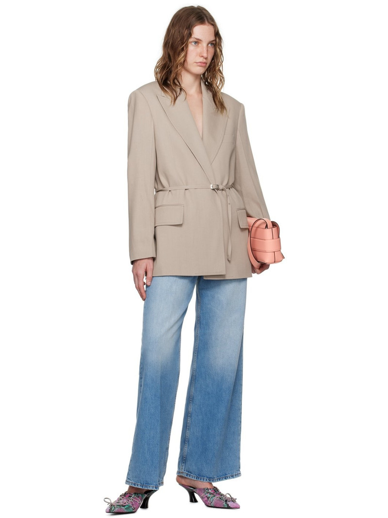 Acne Studios Beige Belted Blazer outlook