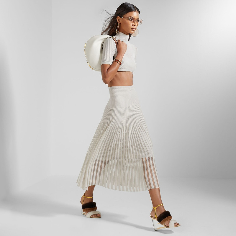 FENDI gray viscose top outlook