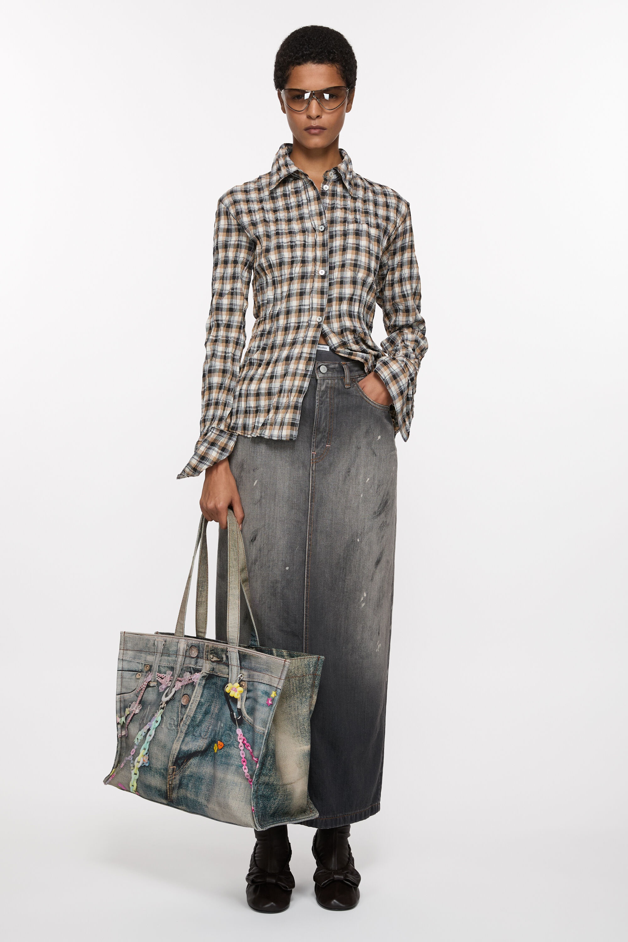 Logo shoulder tote bag - Mid blue - 2