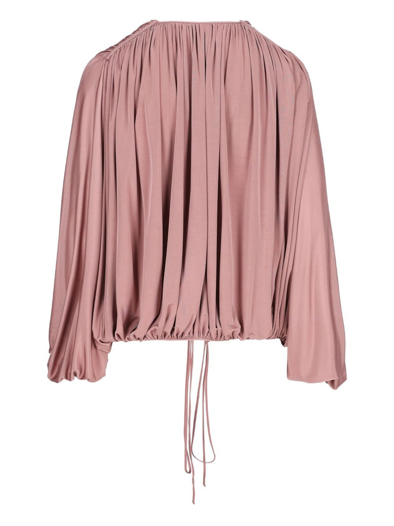 SAINT LAURENT drawstring gathered-shoulder blouse outlook