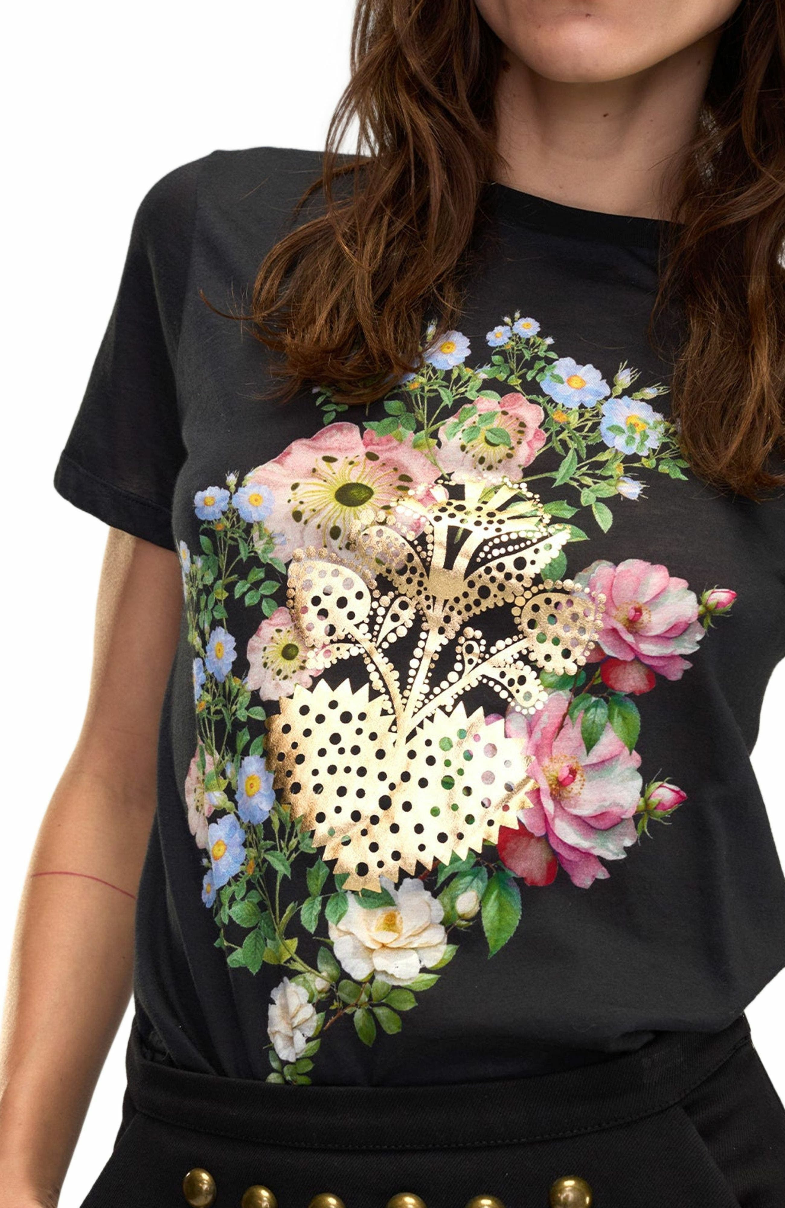 Cynthia Rowley Heart of Gold Tee in Black at Nordstrom - 7