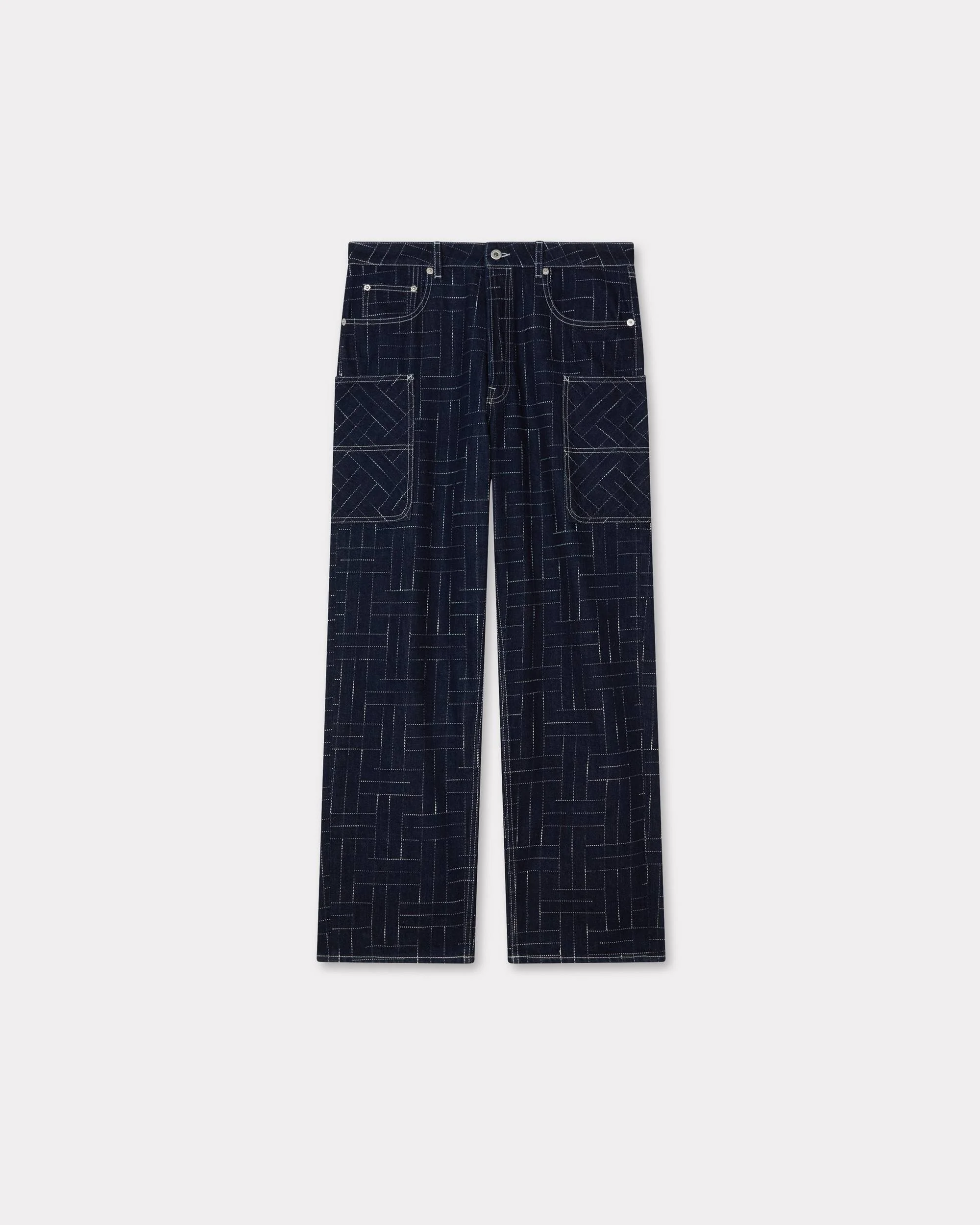 'KENZO Weave' cargo monkey fit jeans in Japanese denim - 1