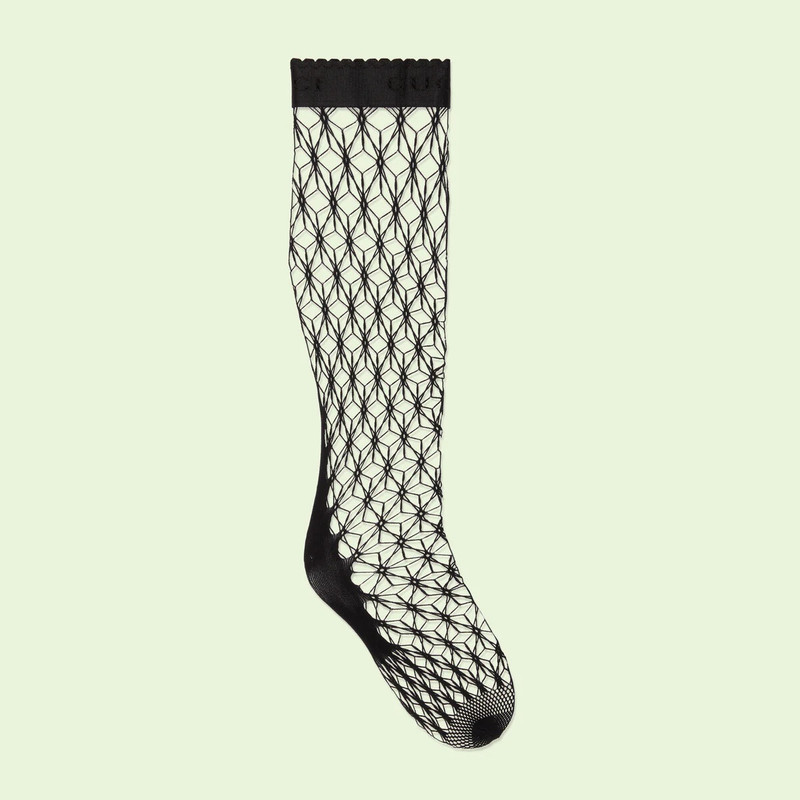 Knit socks with diamond motif 1