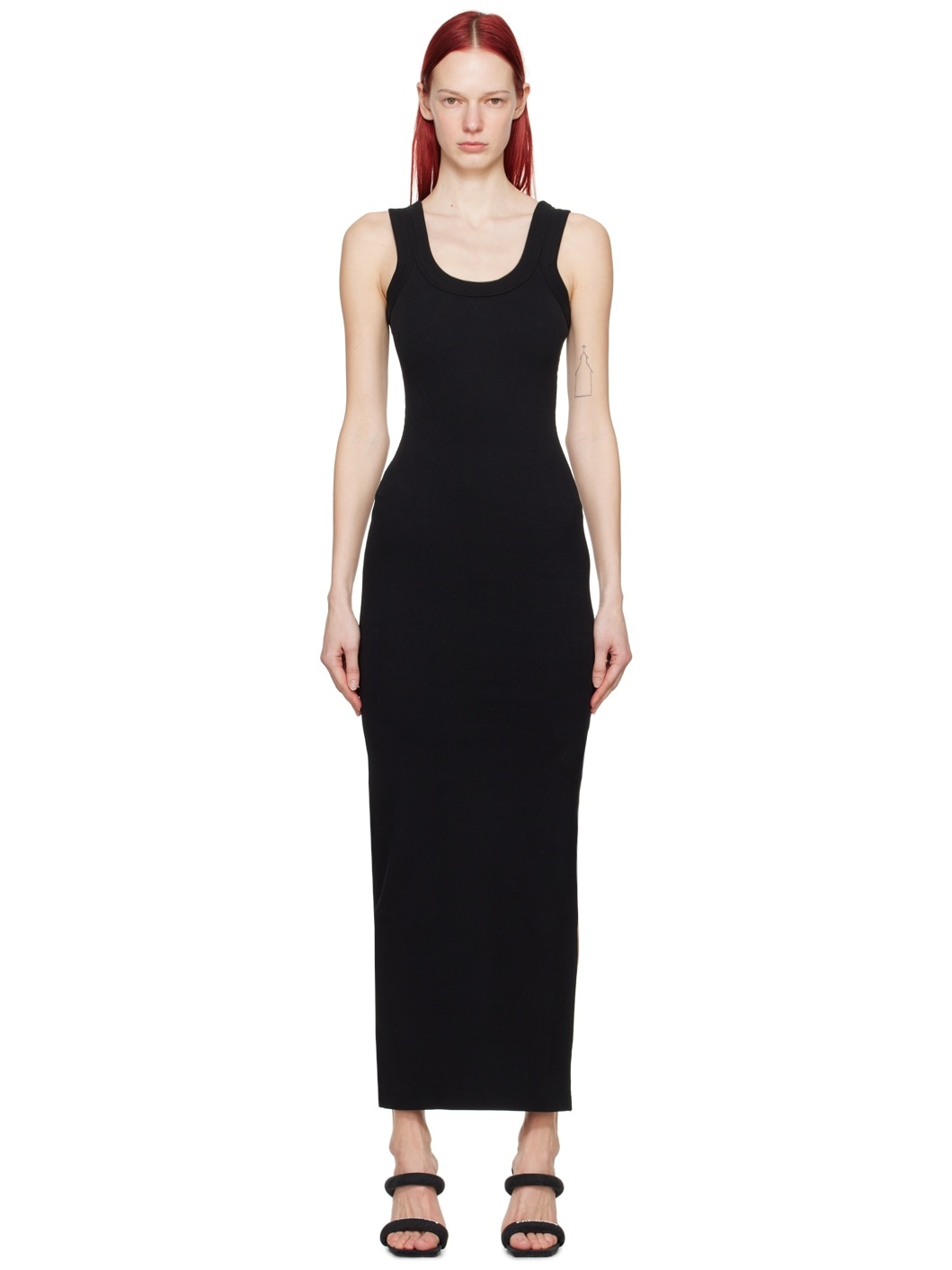 Black Embossed Maxi Dress - 1