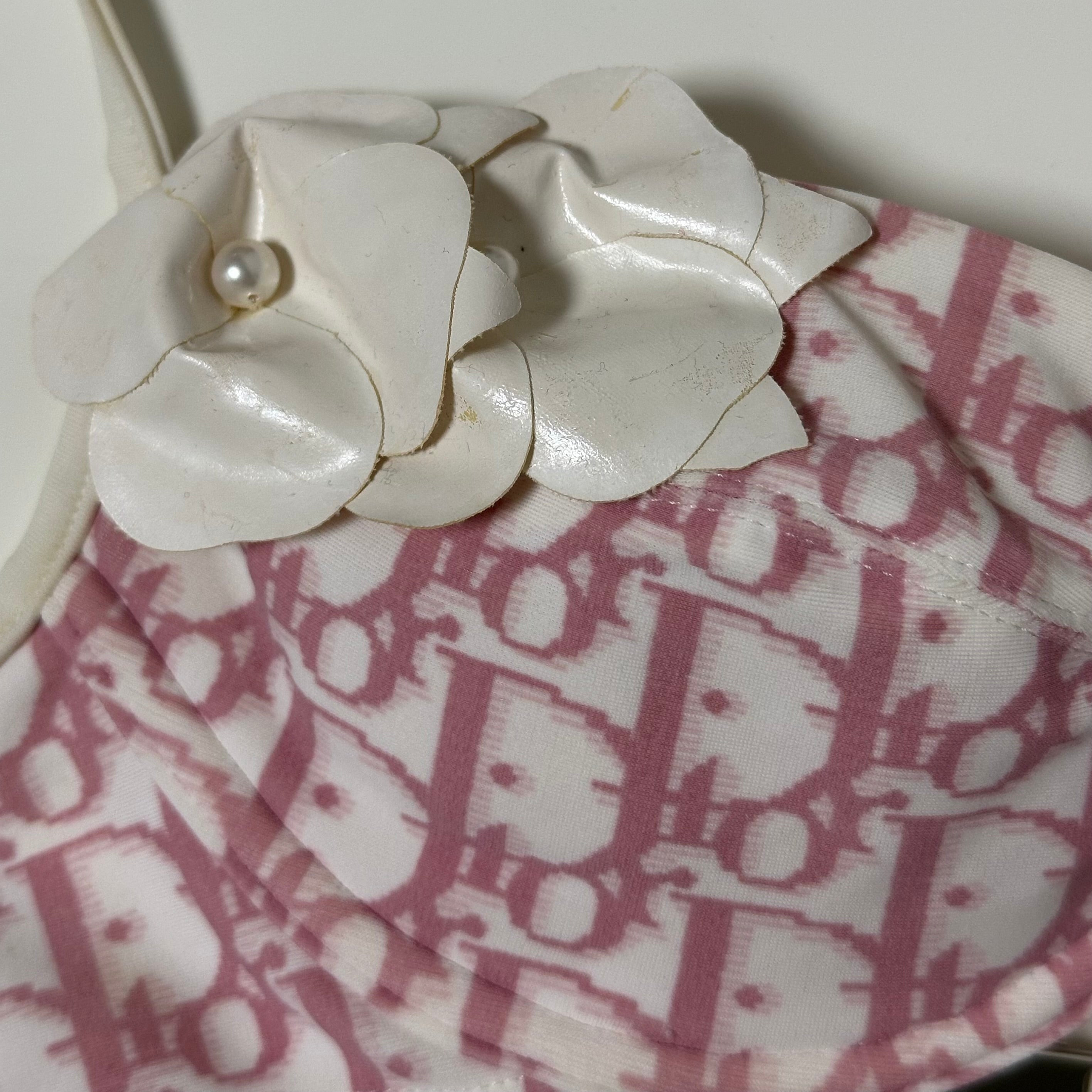 CHRISTIAN DIOR Spring Summer 2004 Trotter Print Flower Bikini Top - 3