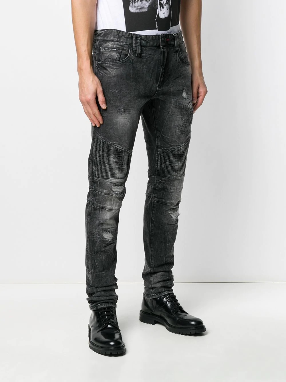 Biker Destroyed motox denim jeans - 3