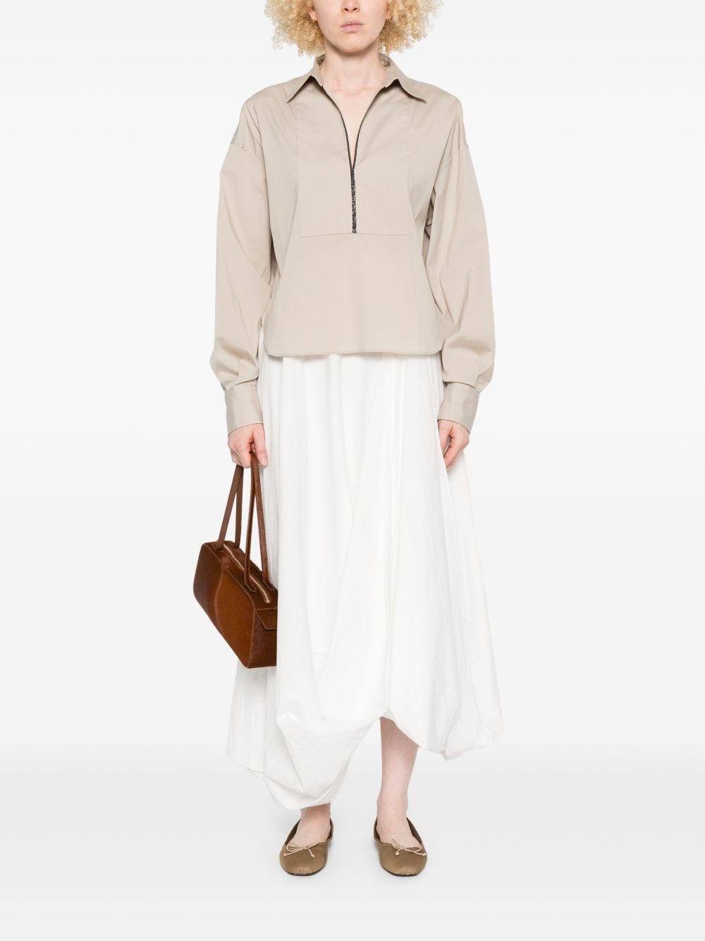 cotton-blend blouse - 2
