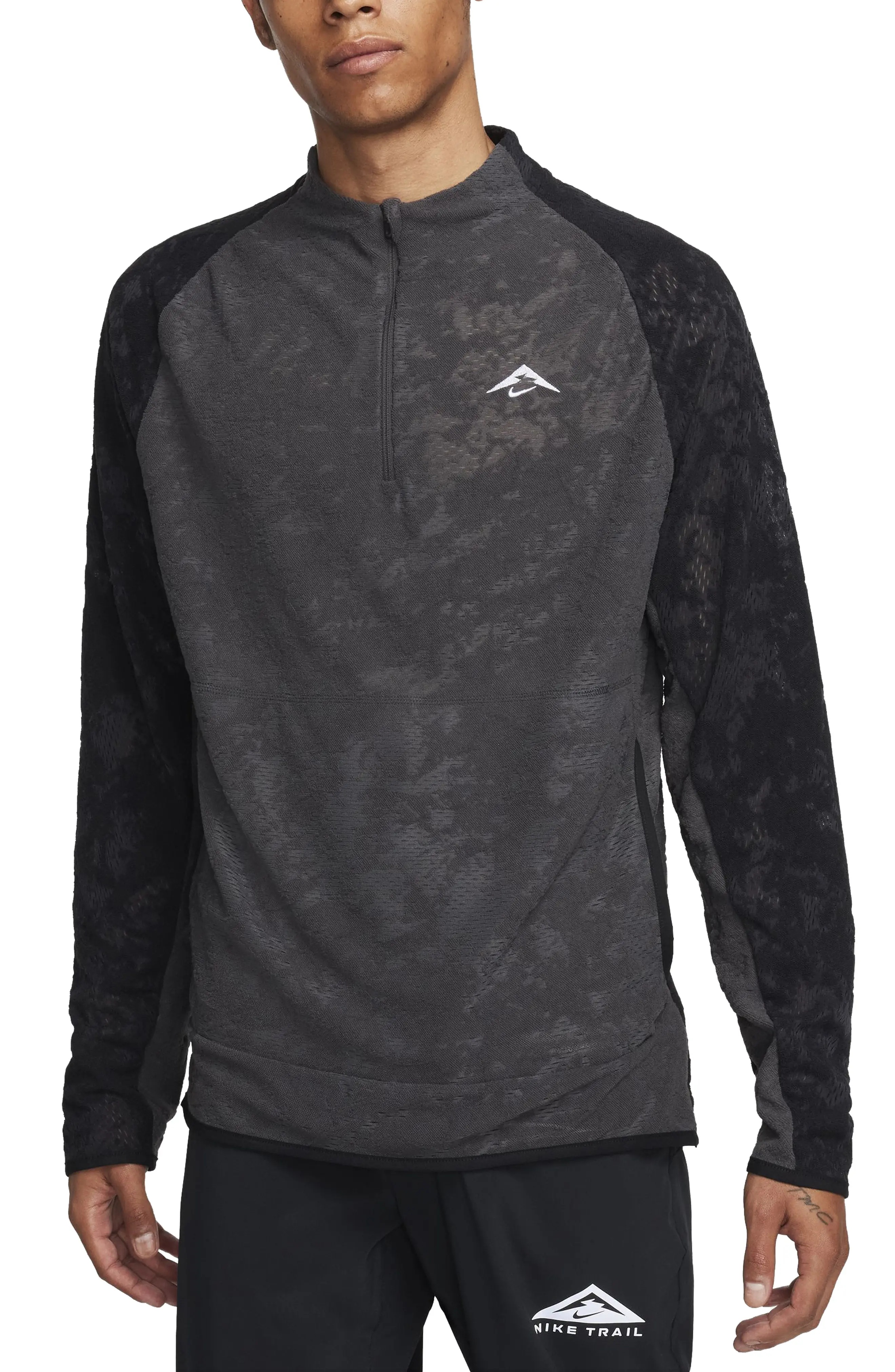 Dri-FIT Half Zip Midlayer Trail Running Top in Anthracite/Black/White - 1