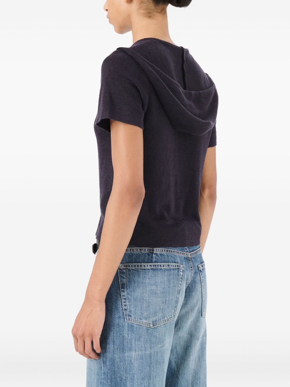 hooded zip-up top - 4