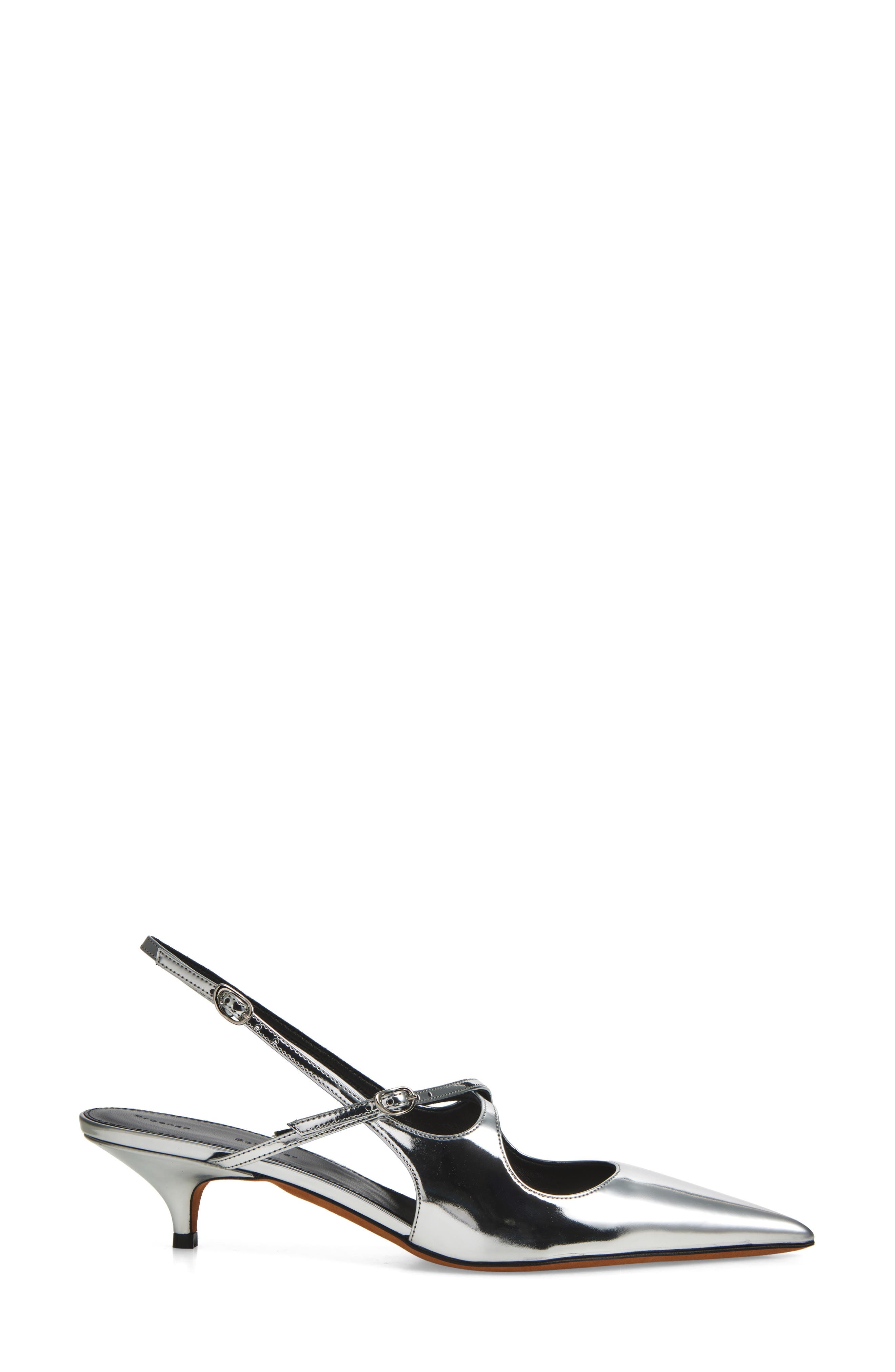 Proenza Schouler Crossover Kitten Heel Slingback Pump in Silver at Nordstrom - 3