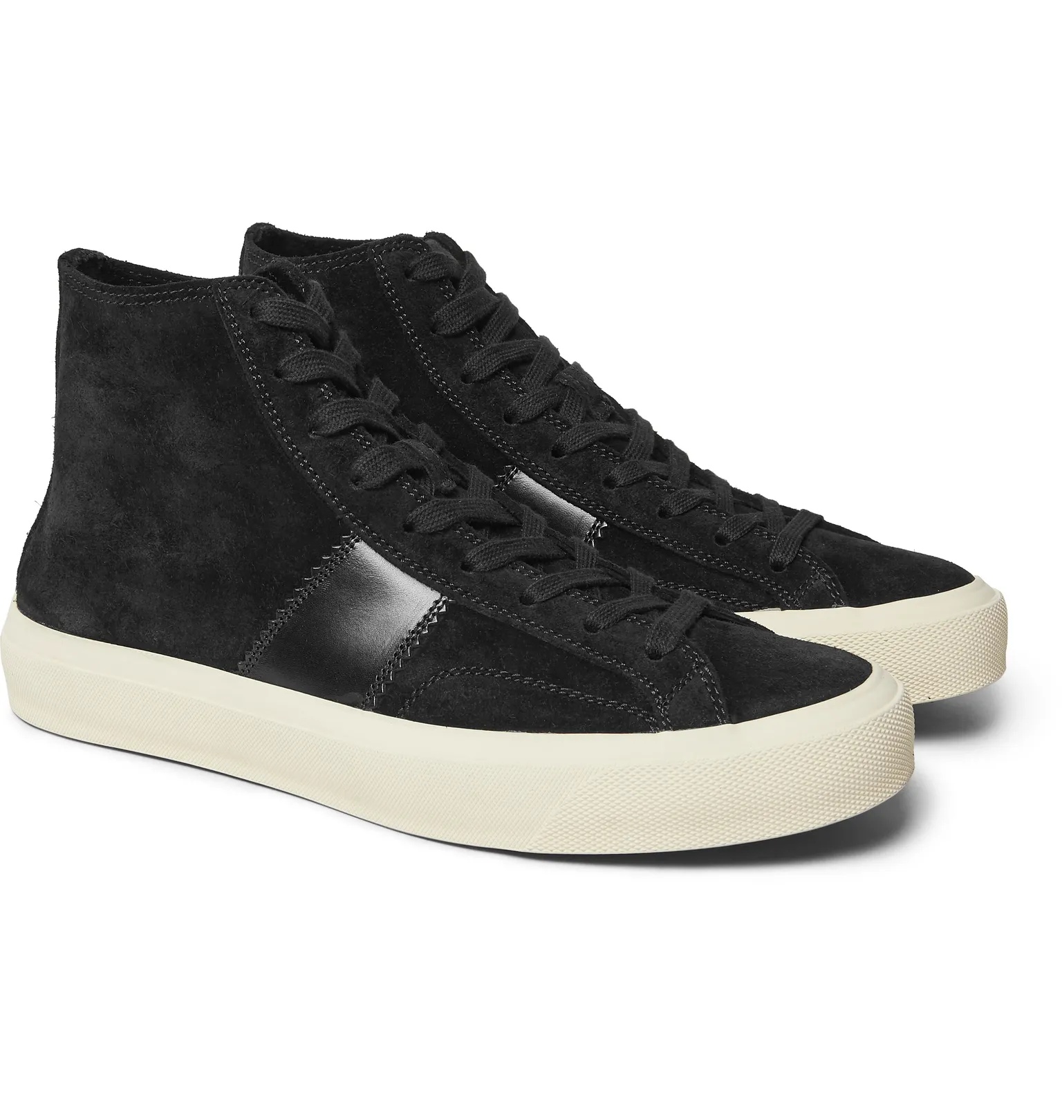 Cambridge Leather-Trimmed Suede High-Top Sneakers - 9