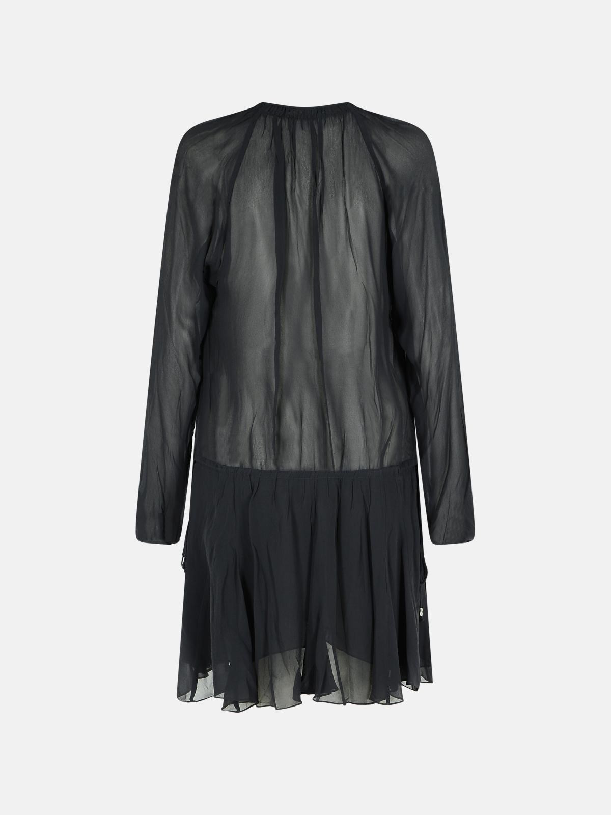 'BESS' BLACK VISCOSE DRESS - 3