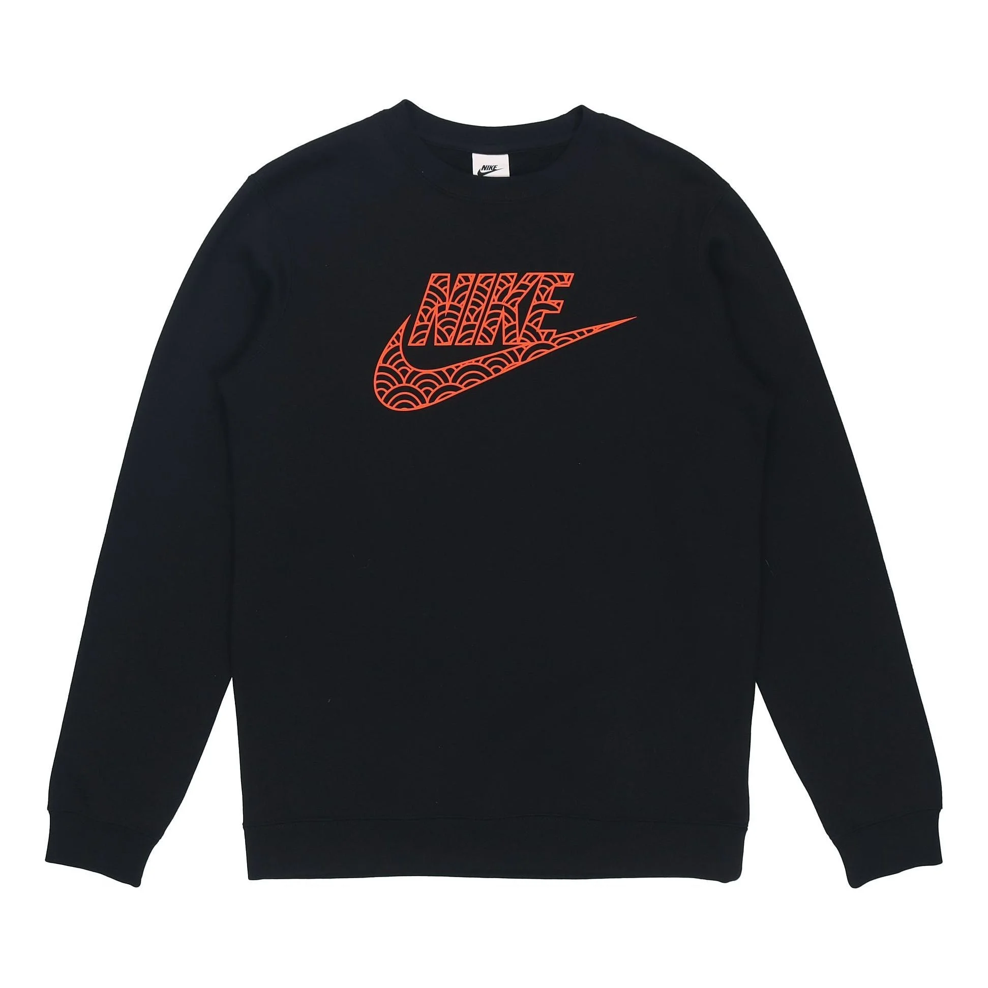 Men's Nike Logo Athleisure Casual Sports Long Sleeves Pullover Round Neck Black DR7829-010 - 1