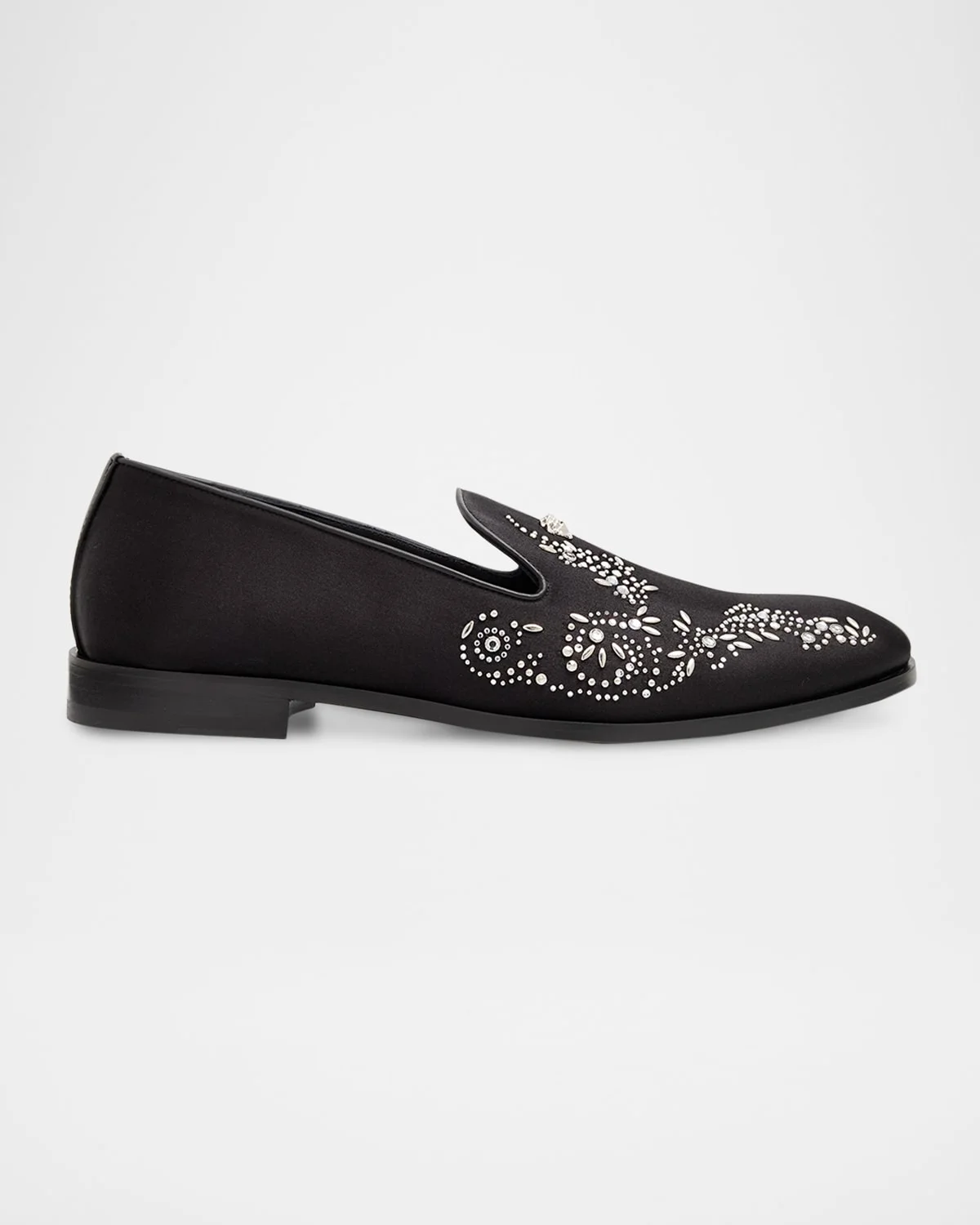 Men's Medusa Strass Satin Slippers - 1