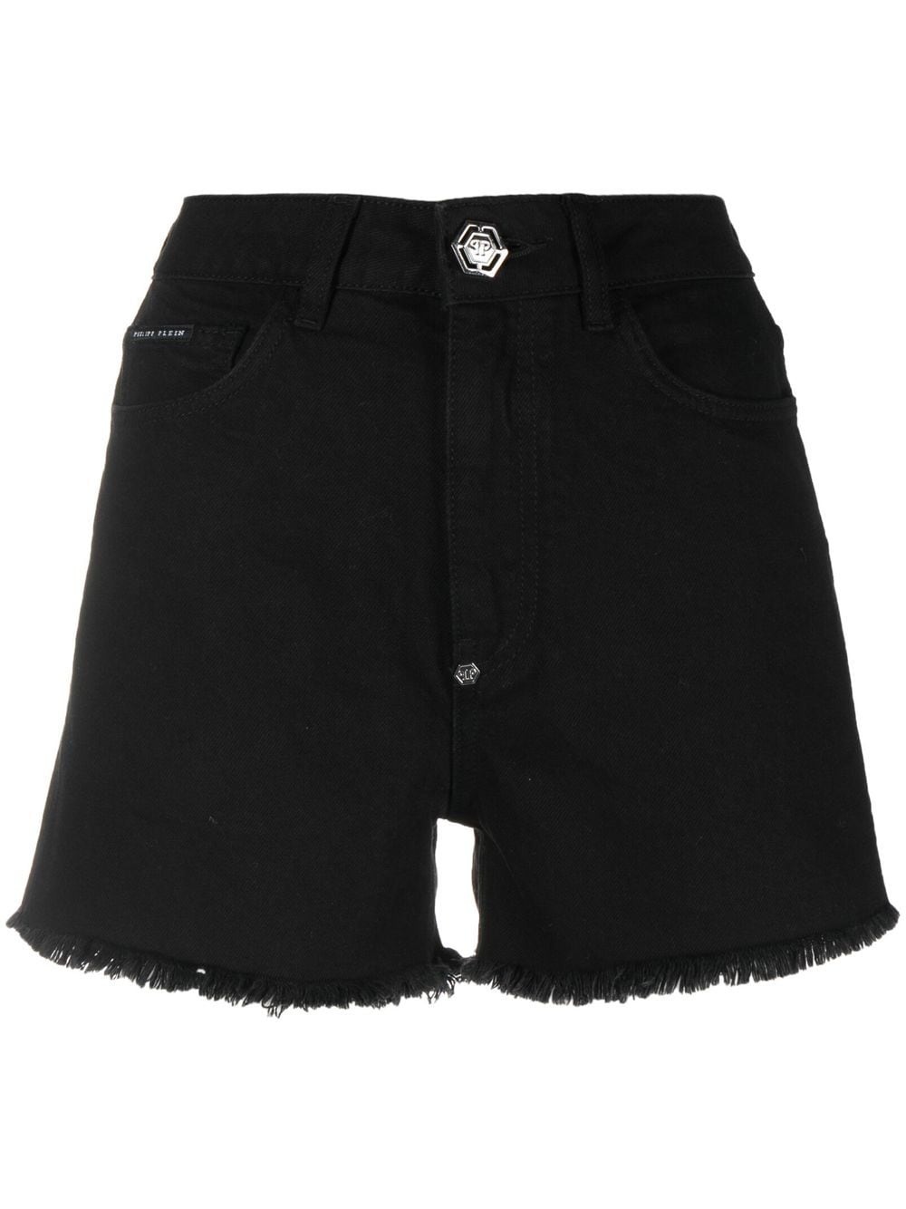 raw-edge denim shorts - 2