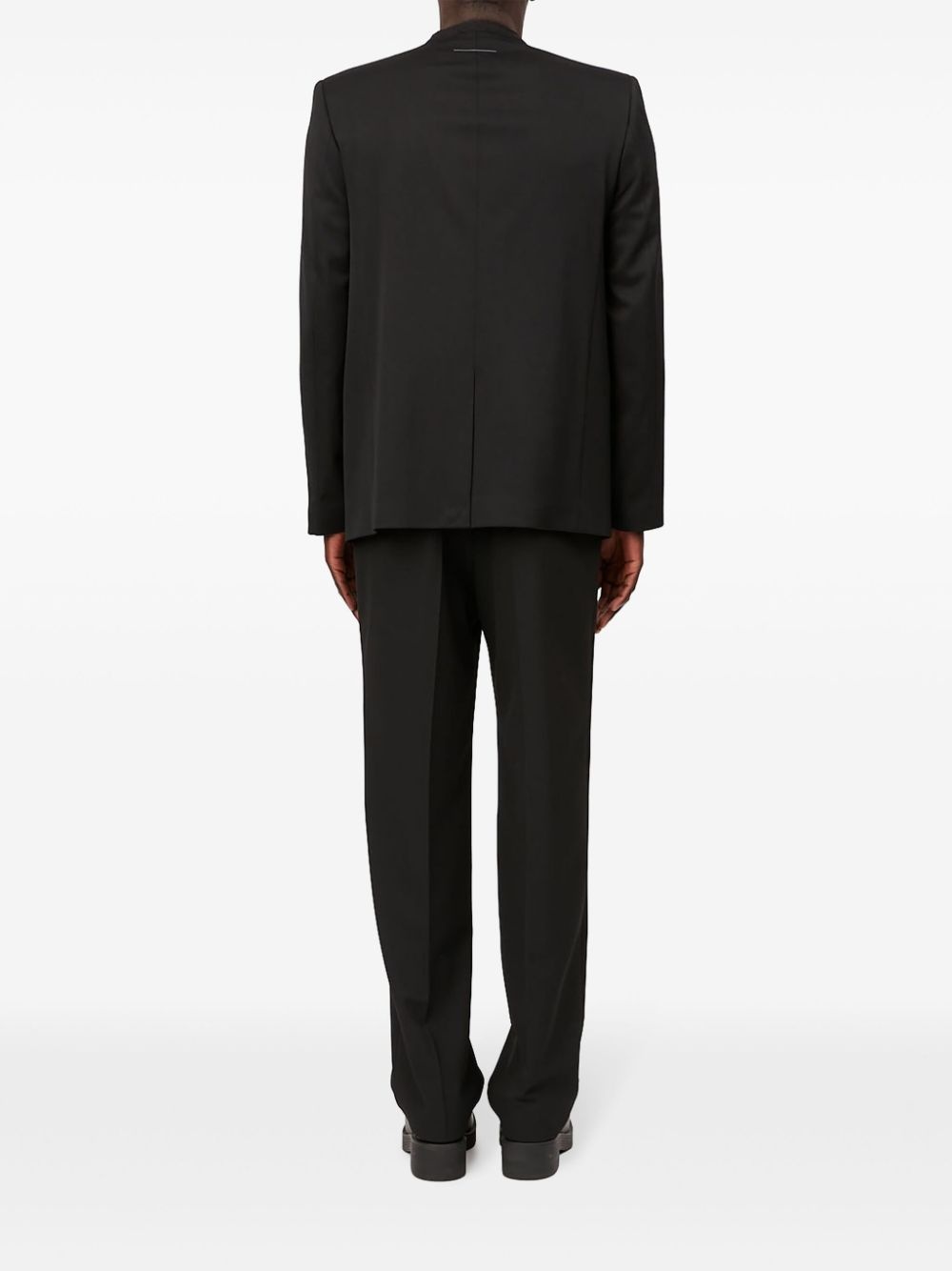 single-breasted twill blazer - 4