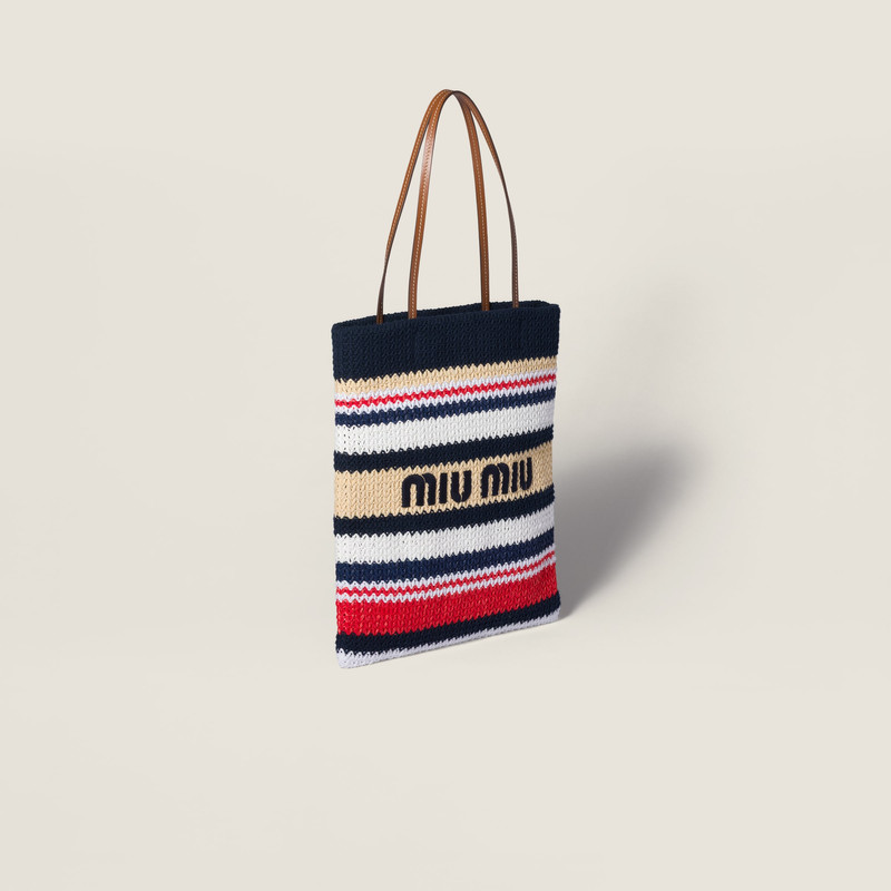 Miu Miu Raffia-effect woven tote bag outlook