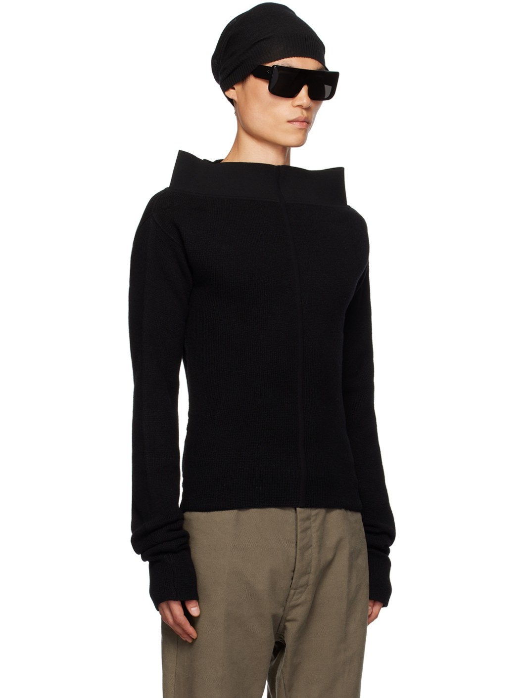 Black Rib Turtleneck - 2