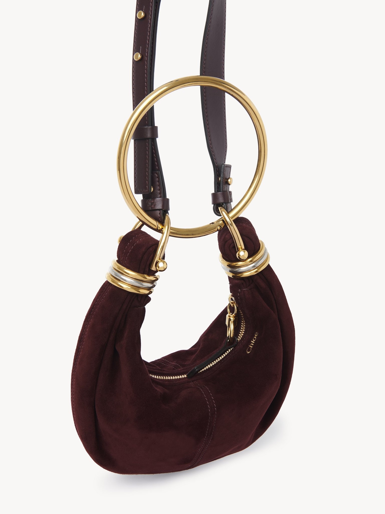 MINI BRACELET HOBO BAG IN SUEDE LEATHER - 3