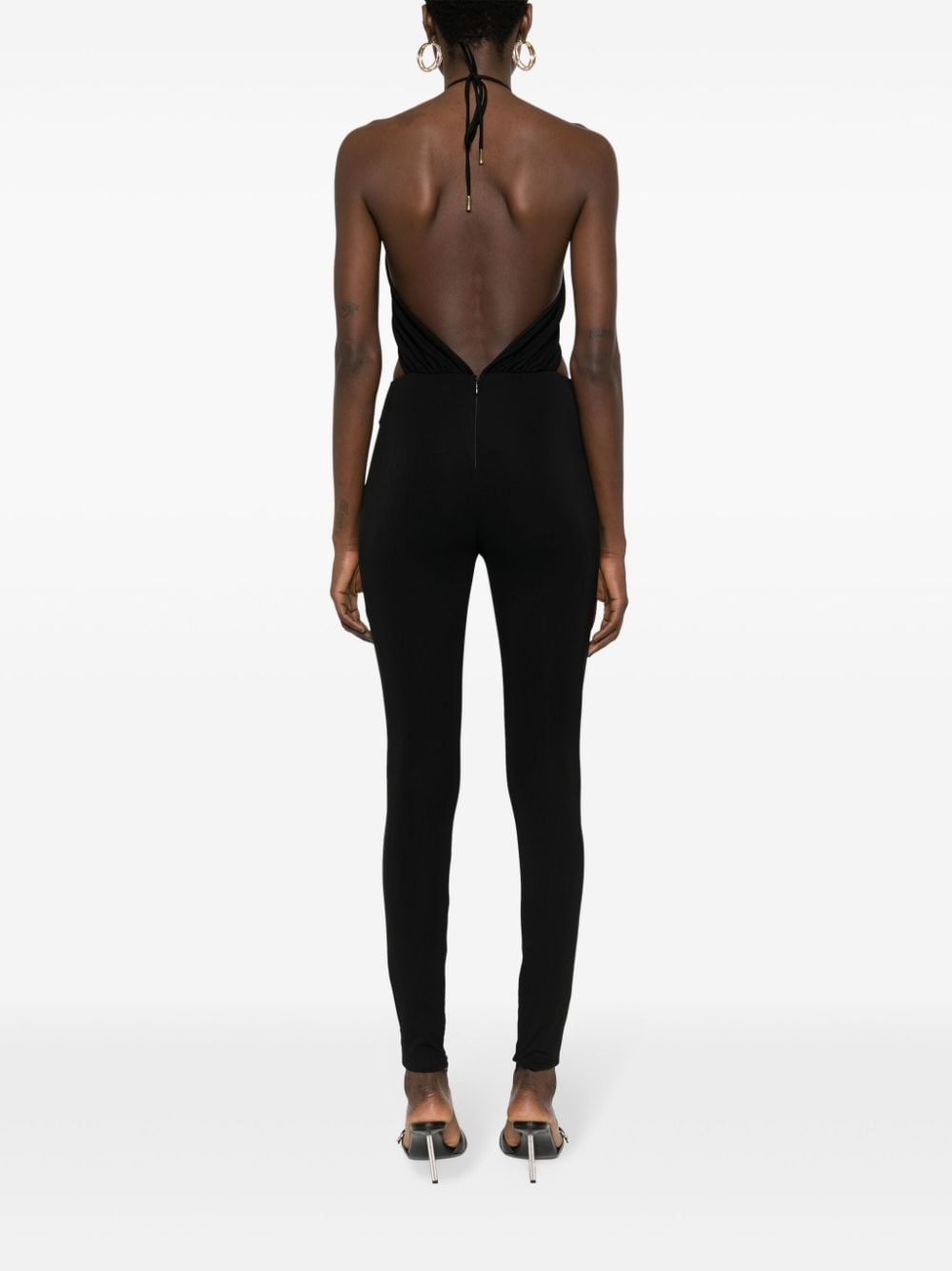 heart-detail halterneck jumpsuit - 4