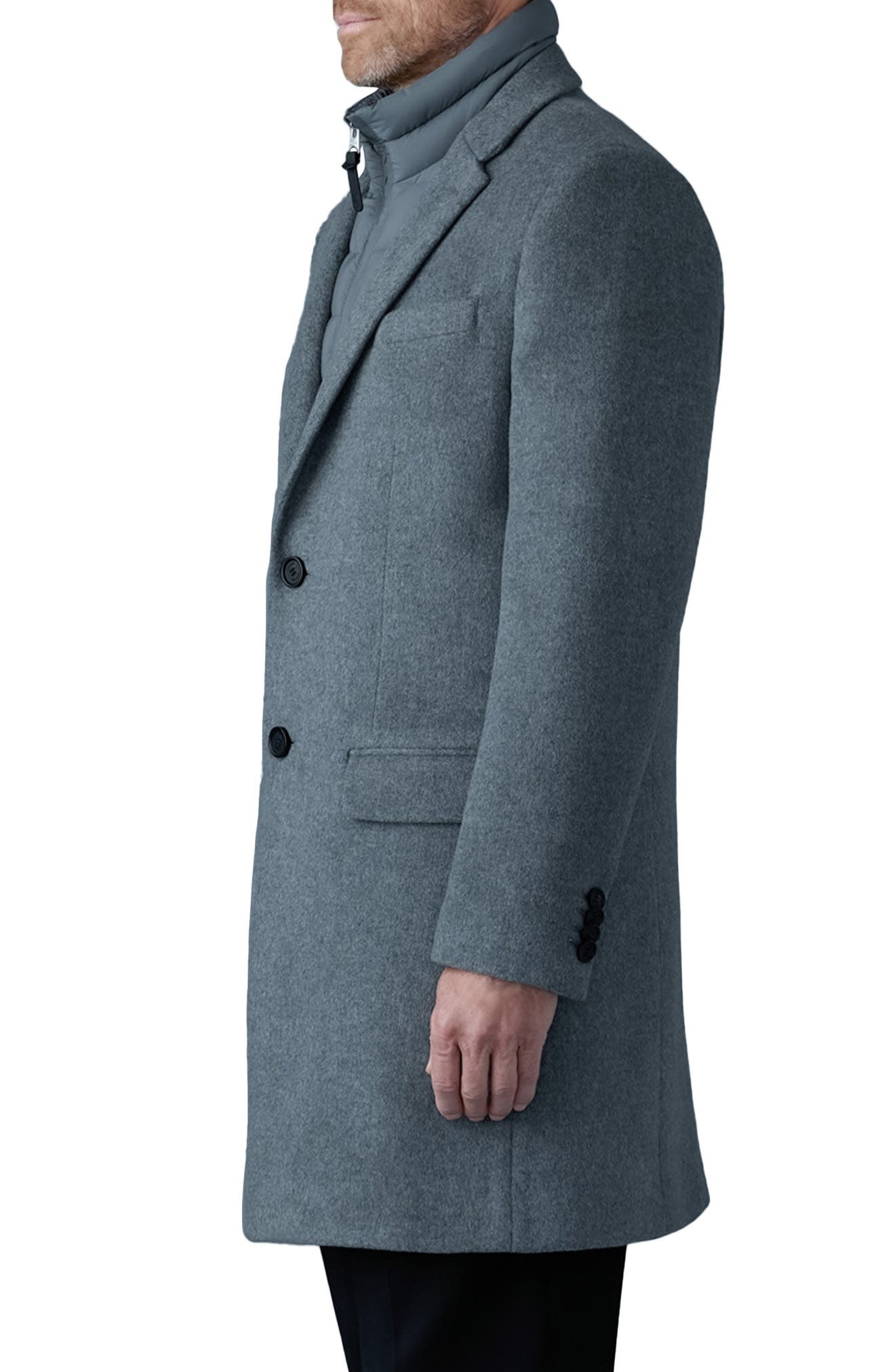 Mackage Skai-SLB Virgin Wool Coat with Removable Down Bib in Carbon Mix at Nordstrom - 3
