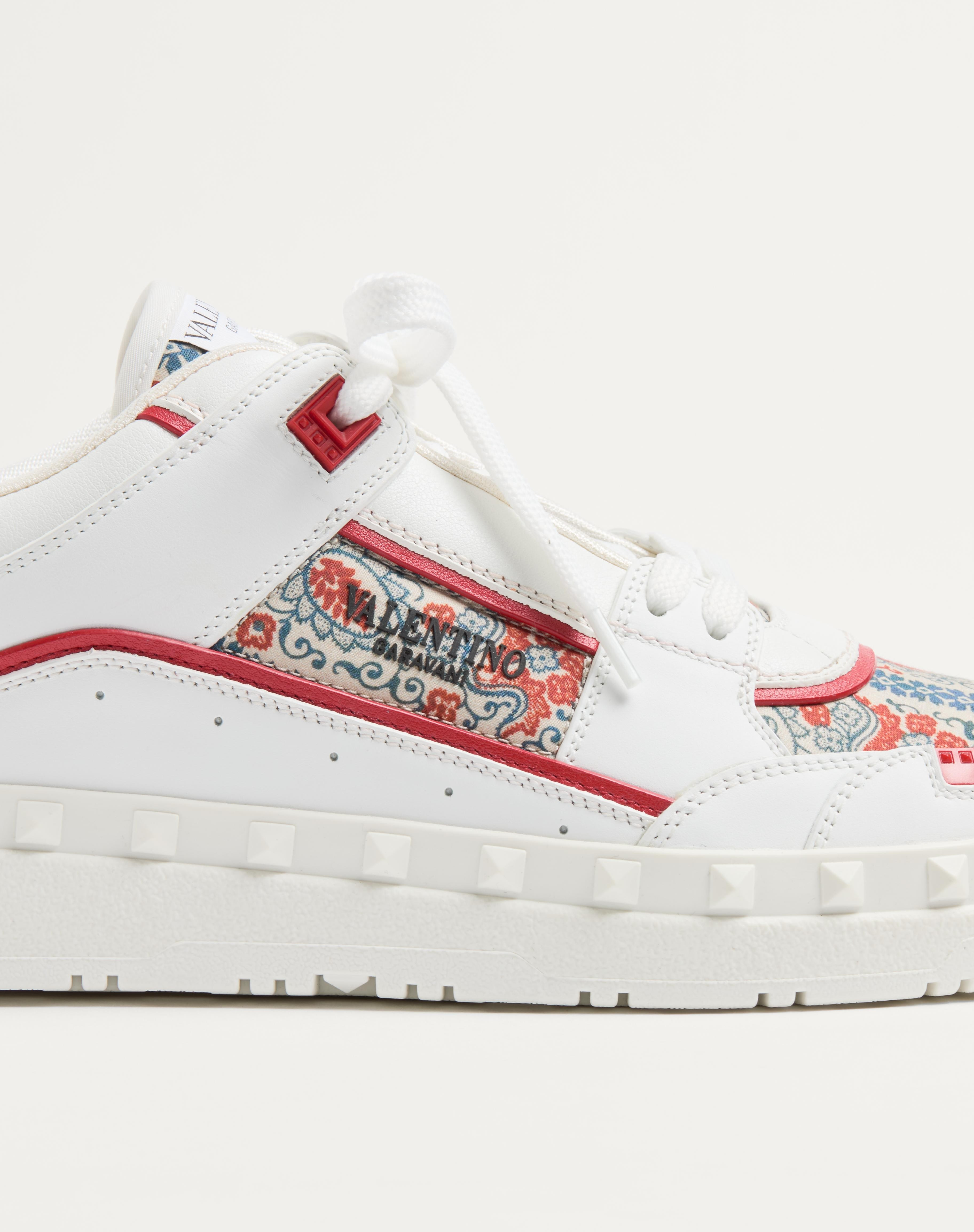 FREEDOTS LOW-TOP SNEAKER IN CALFSKIN AND VOYAGE IMAGINAIRE FABRIC - 8