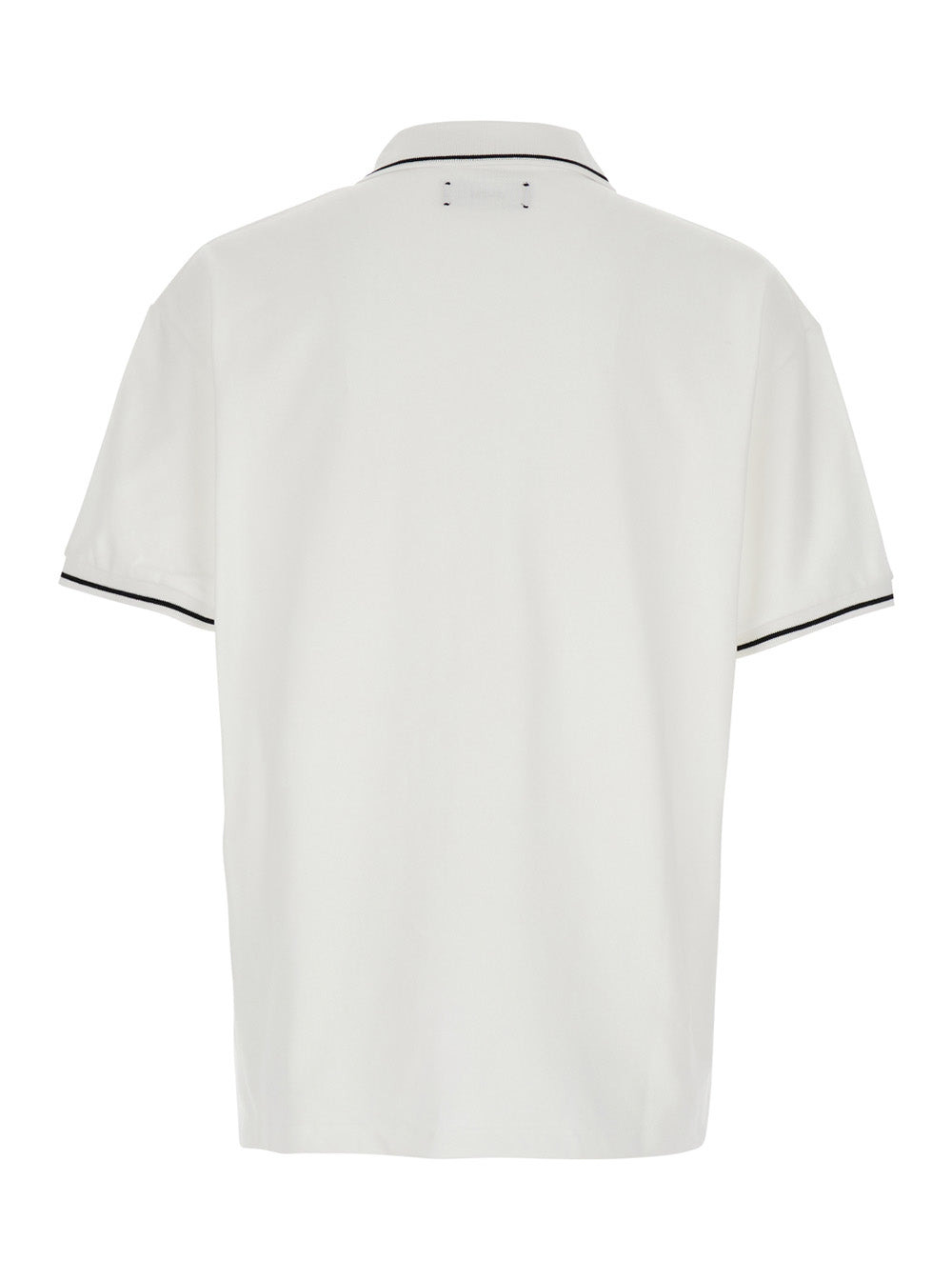 Amiri Men White Polo Shirt With Classic Collar And Logo Lettering Embroidery On The Front In Cotton  - 2